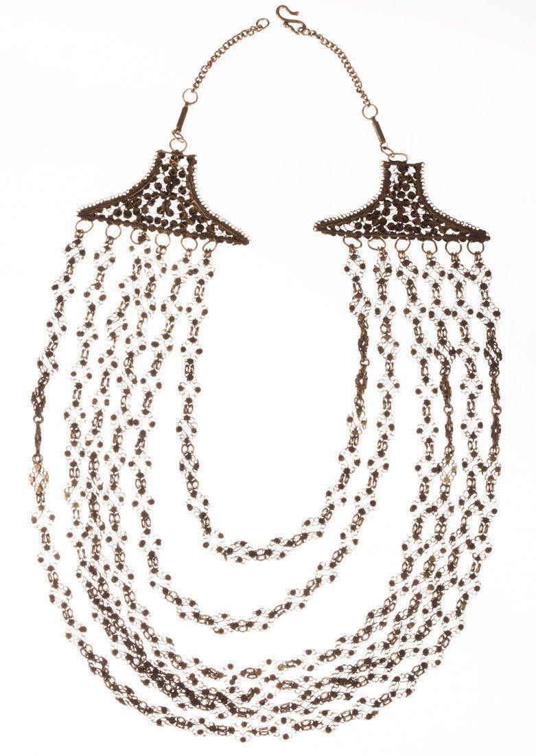 Sterling Silver Sterling Silver Filigree Chain Bib Necklace Size ONE SIZE - 2 Thumbnail