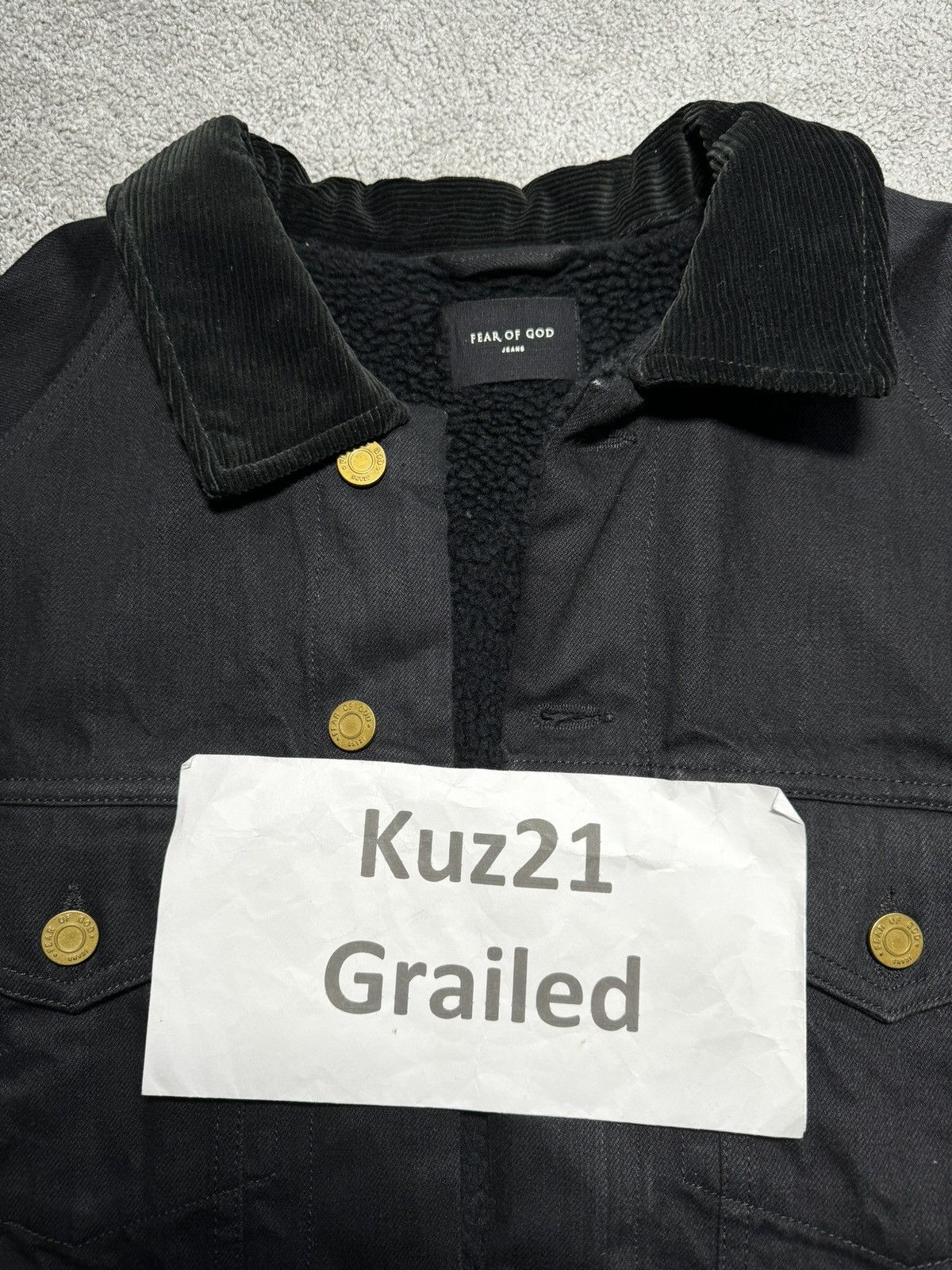 Fear of God 5th Selvedge Denim Alpaca Trucker Jacket Size US L / EU 52-54 / 3 - 2 Thumbnail