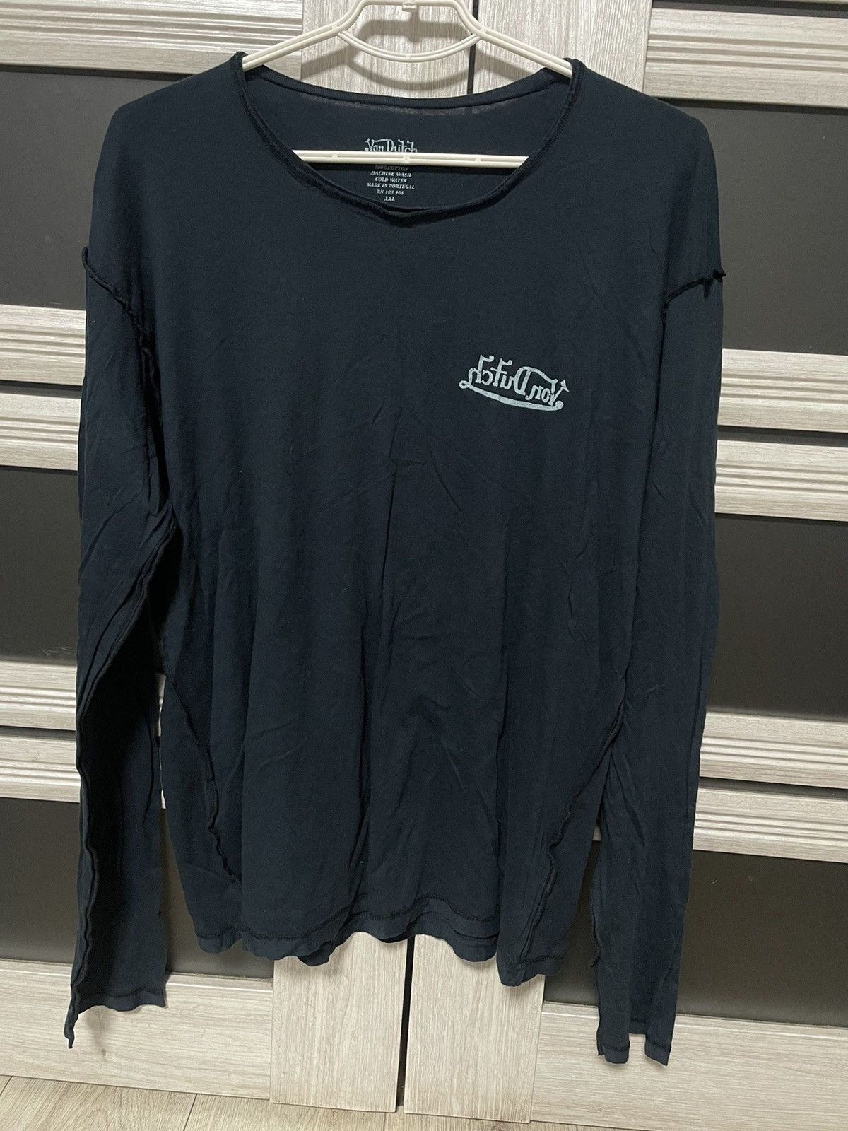 Von Dutch Y2K Vintage Von Dutch Longsleeve Reversed Logo Black Tee Size US XXL / EU 58 / 5 - 2 Thumbnail