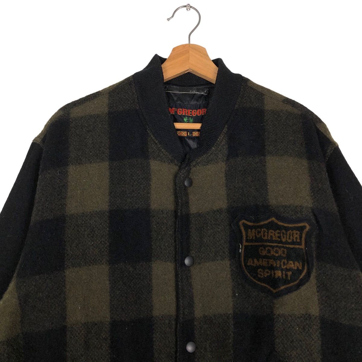Japanese Brand 🔥Vtg Wool Herringbone Bomber Jacket Mc Gregor USA Size US L / EU 52-54 / 3 - 3 Thumbnail
