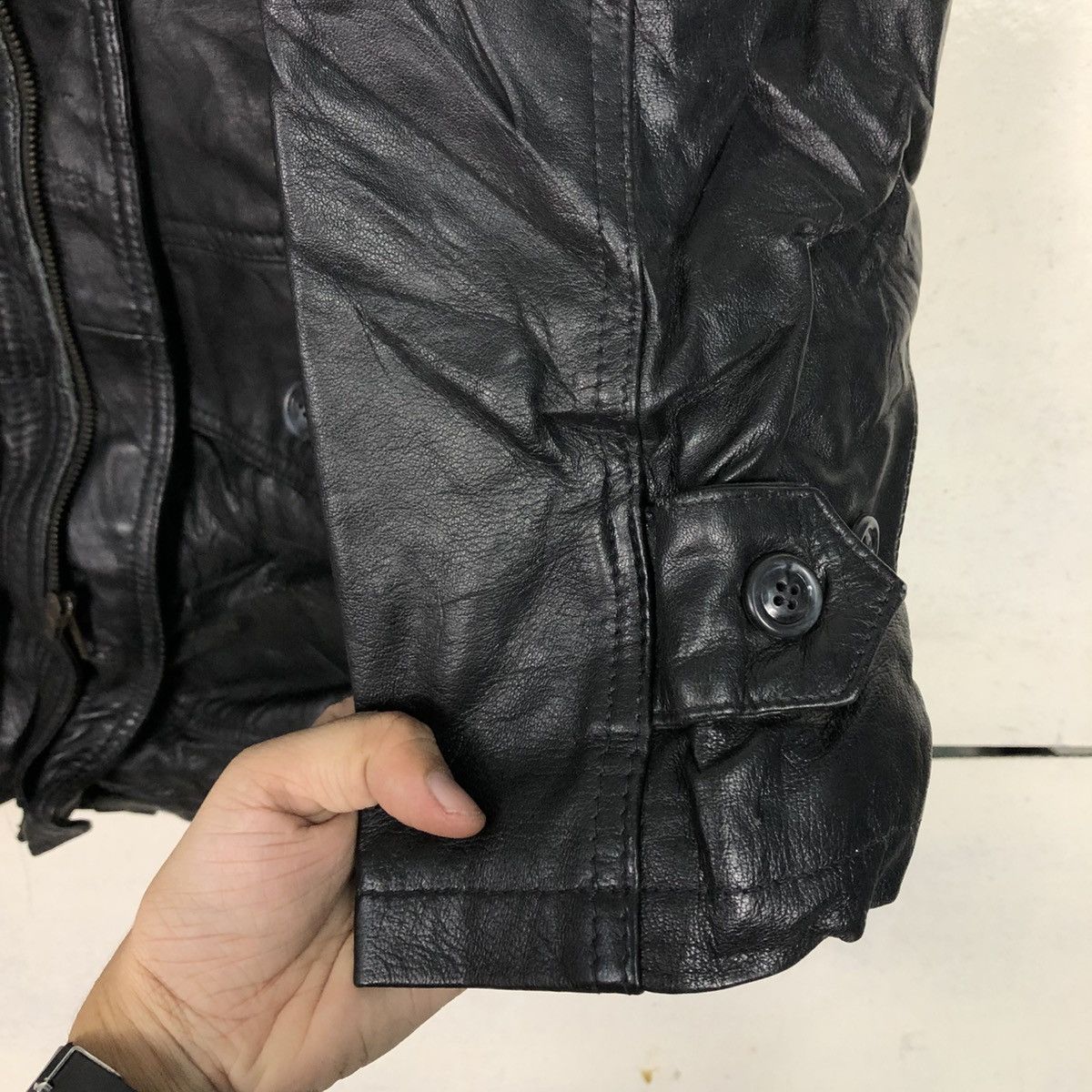 Japanese Brand 📌Vintage Leather Jacket Black Dog Blanket Issey Miyake Size US M / EU 48-50 / 2 - 17 Thumbnail