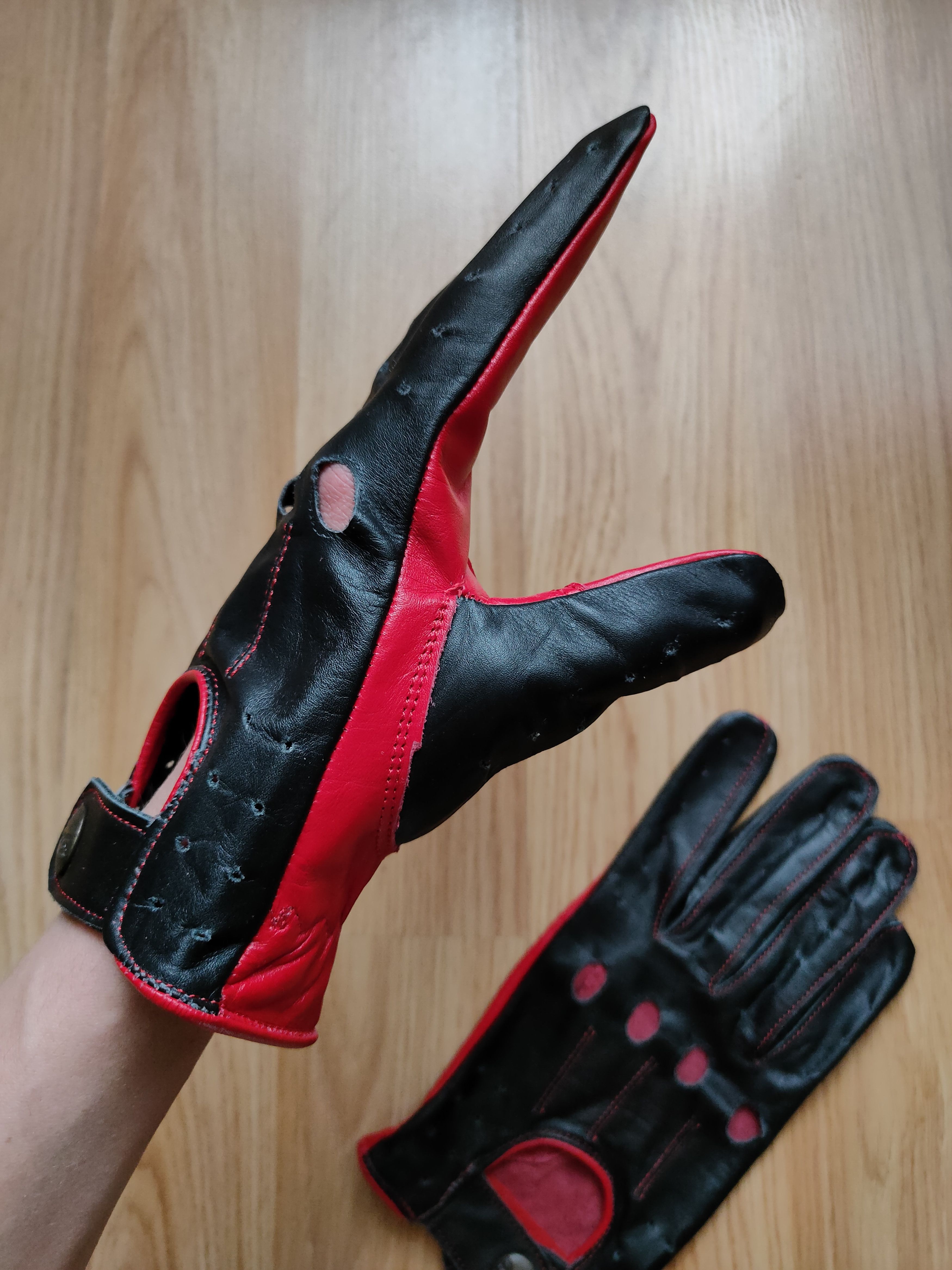 Leather Driving gloves PS leather racing gloves for the car L Size ONE SIZE - 3 Thumbnail