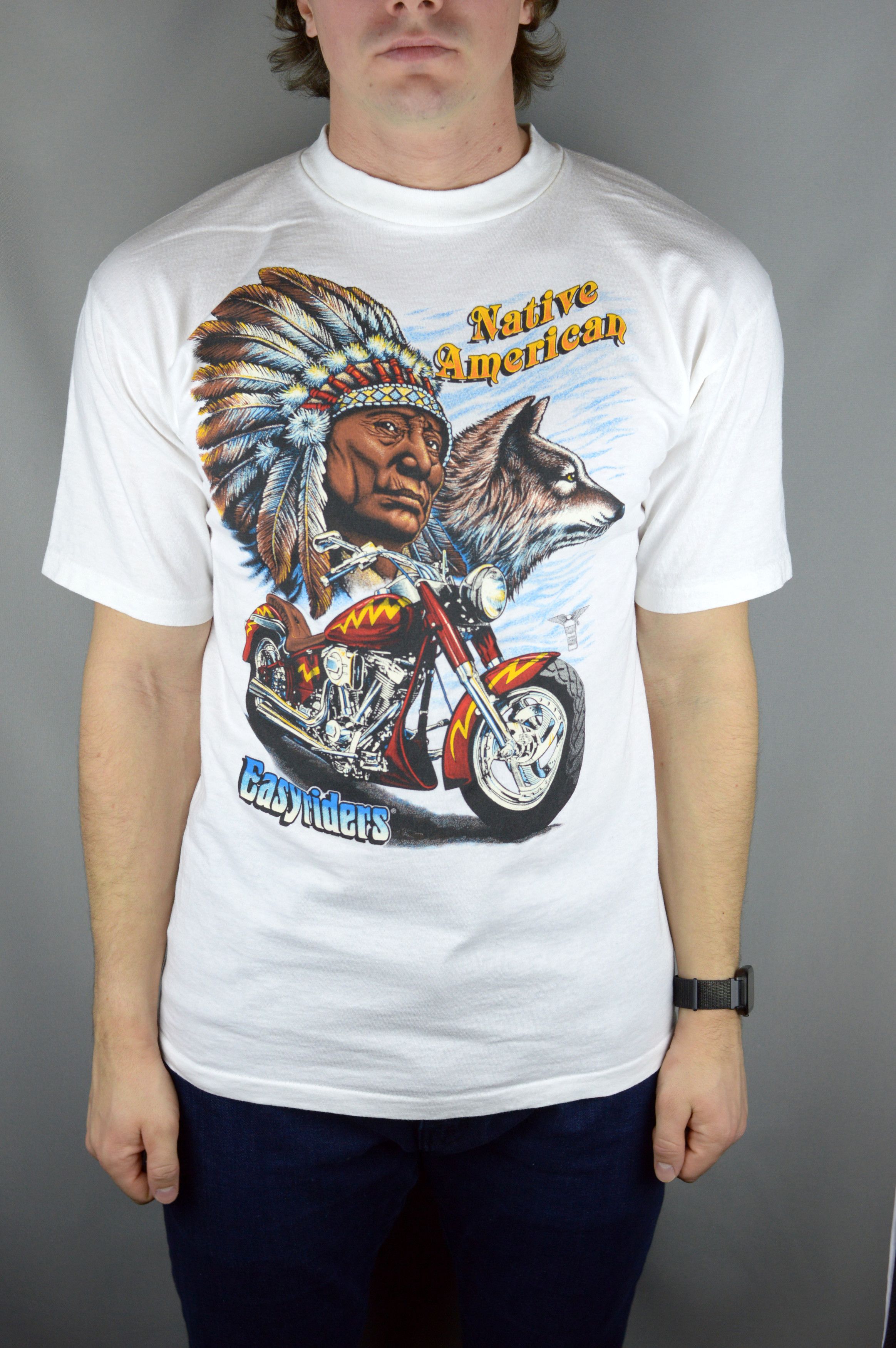 Vintage Vintage Easyriders Native American/Eagle 90s t shirt Size US L / EU 52-54 / 3 - 1 Thumbnail