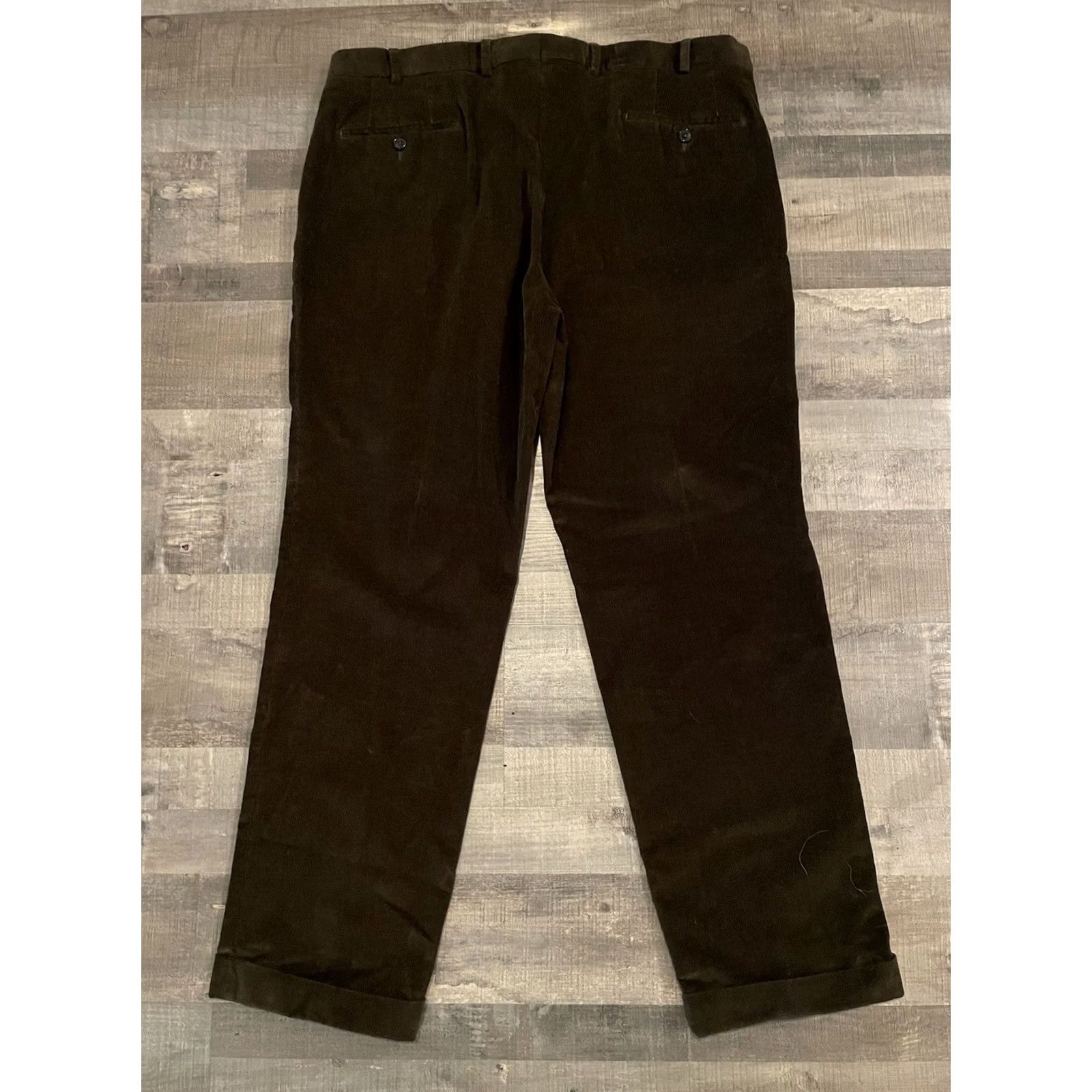 Ralph Lauren Lauren Ralph Lauren Pants Corduroy Pleated Cuffed Brown 38x29 Men Classic Fit Straight Inseam 29 Color Brown Size US 38 / EU 54 - 6 Thumbnail