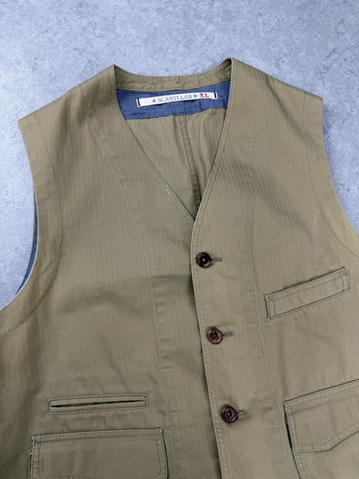 Scarti-Lab Scarti-Lab Beige Workwear Utility Waistcoat Vest Size XL Size US XL / EU 56 / 4 - 4 Thumbnail