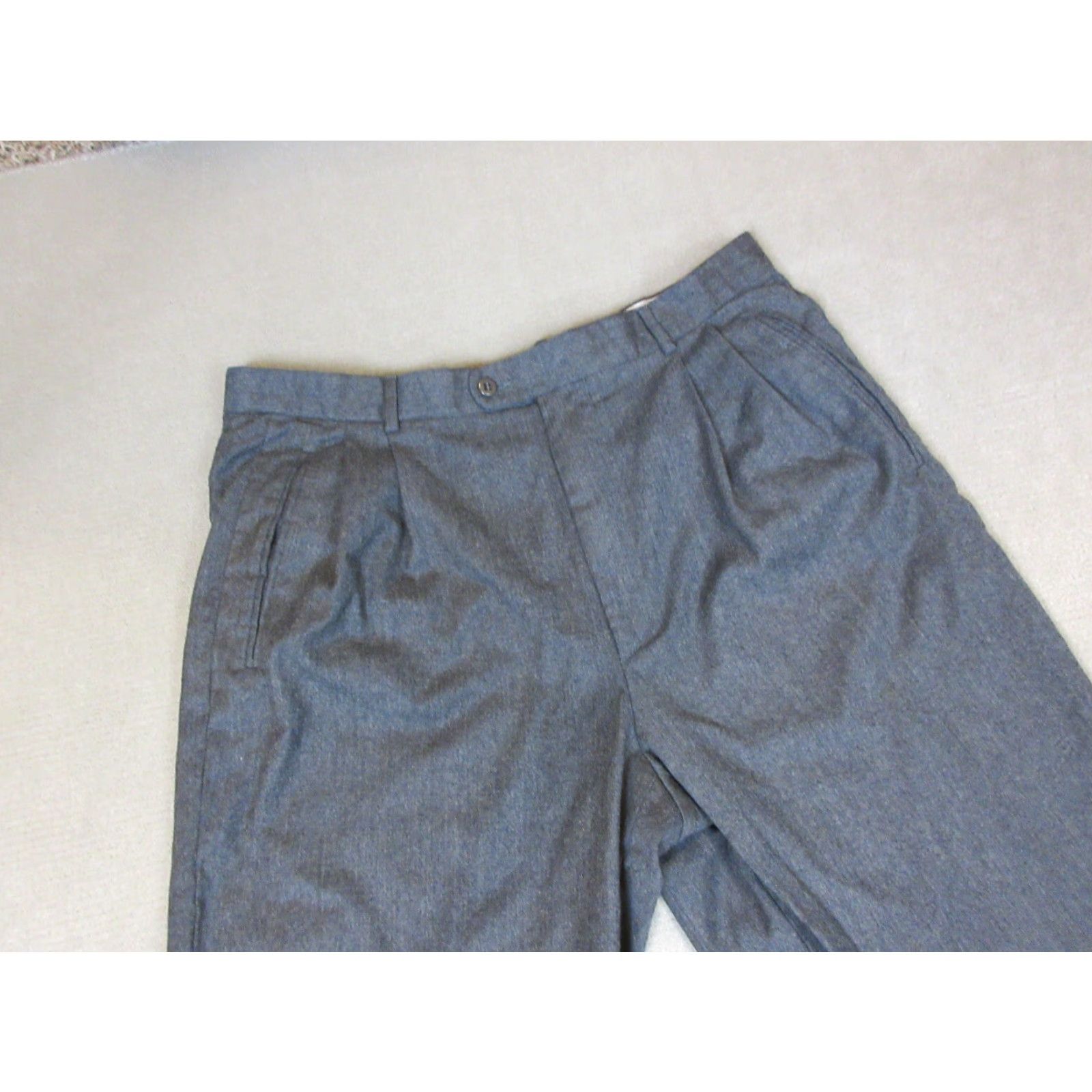 Zanella Zanella Pants Mens 35x30 Gray Dress Slacks Wool Pleated Cuffed Made In Italy Size US 35 - 2 Thumbnail