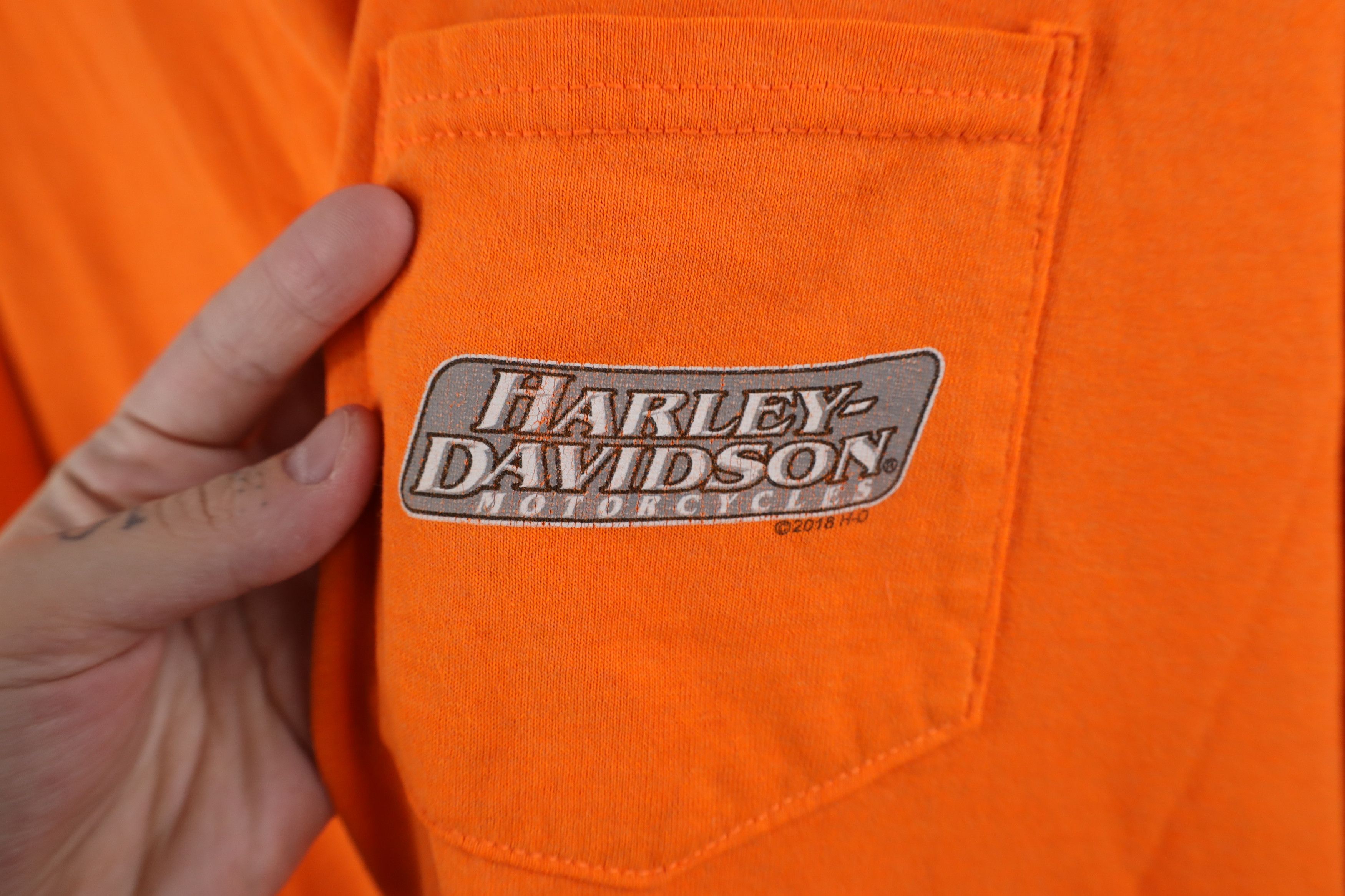 Harley Davidson × Vintage Y2K Harley Davidson Spell Out Pocket Short Sleeve T-Shirt Size US XXL / EU 58 / 5 - 4 Thumbnail