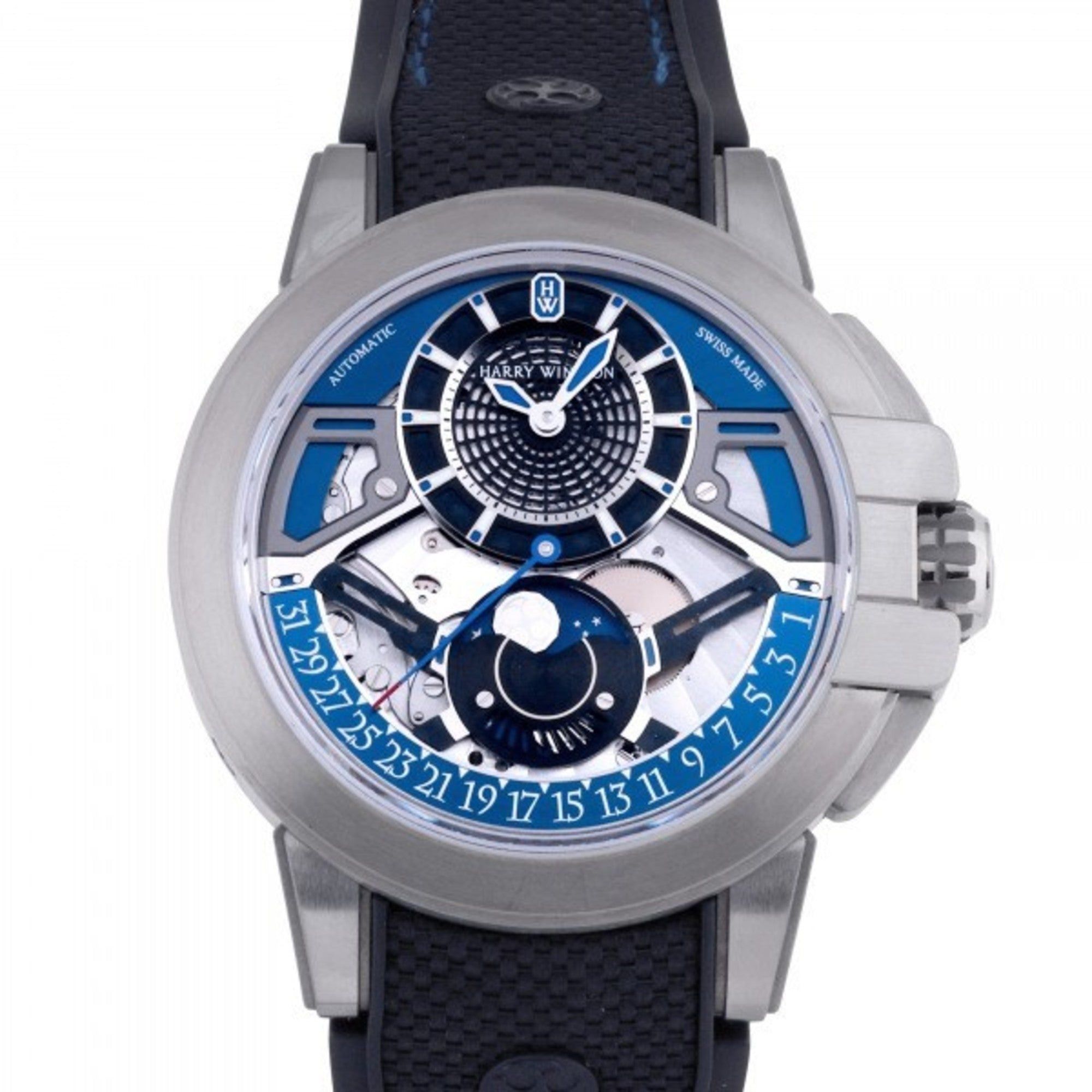 image of Harry Winston Ocean Project Z13 Oceamp42Zz001 Silver Dial Watch Men's in Black