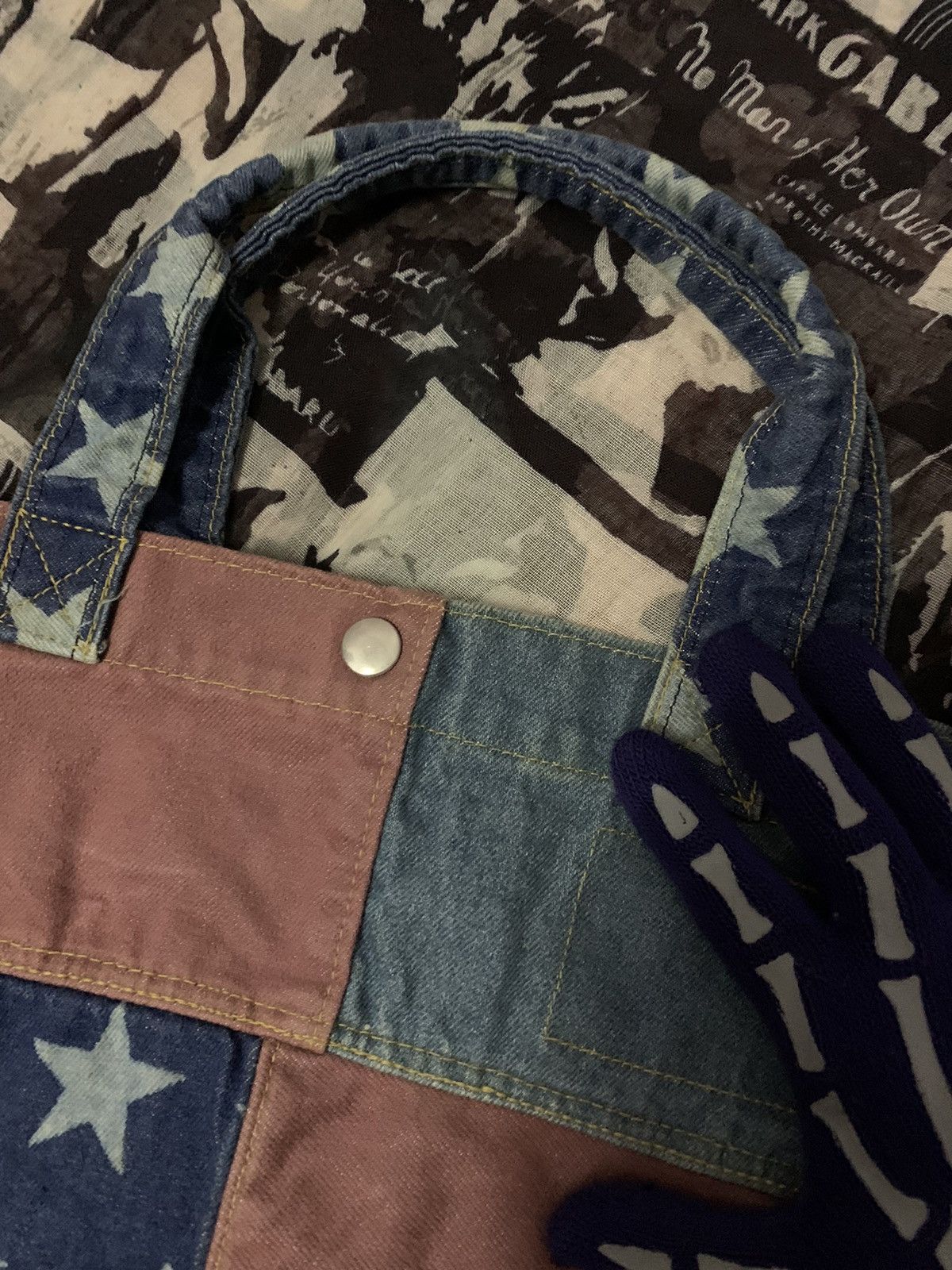 Hysteric Glamour 💥Hysteric Glamour Denim Patchwork Tote Bag Size ONE SIZE - 6 Thumbnail