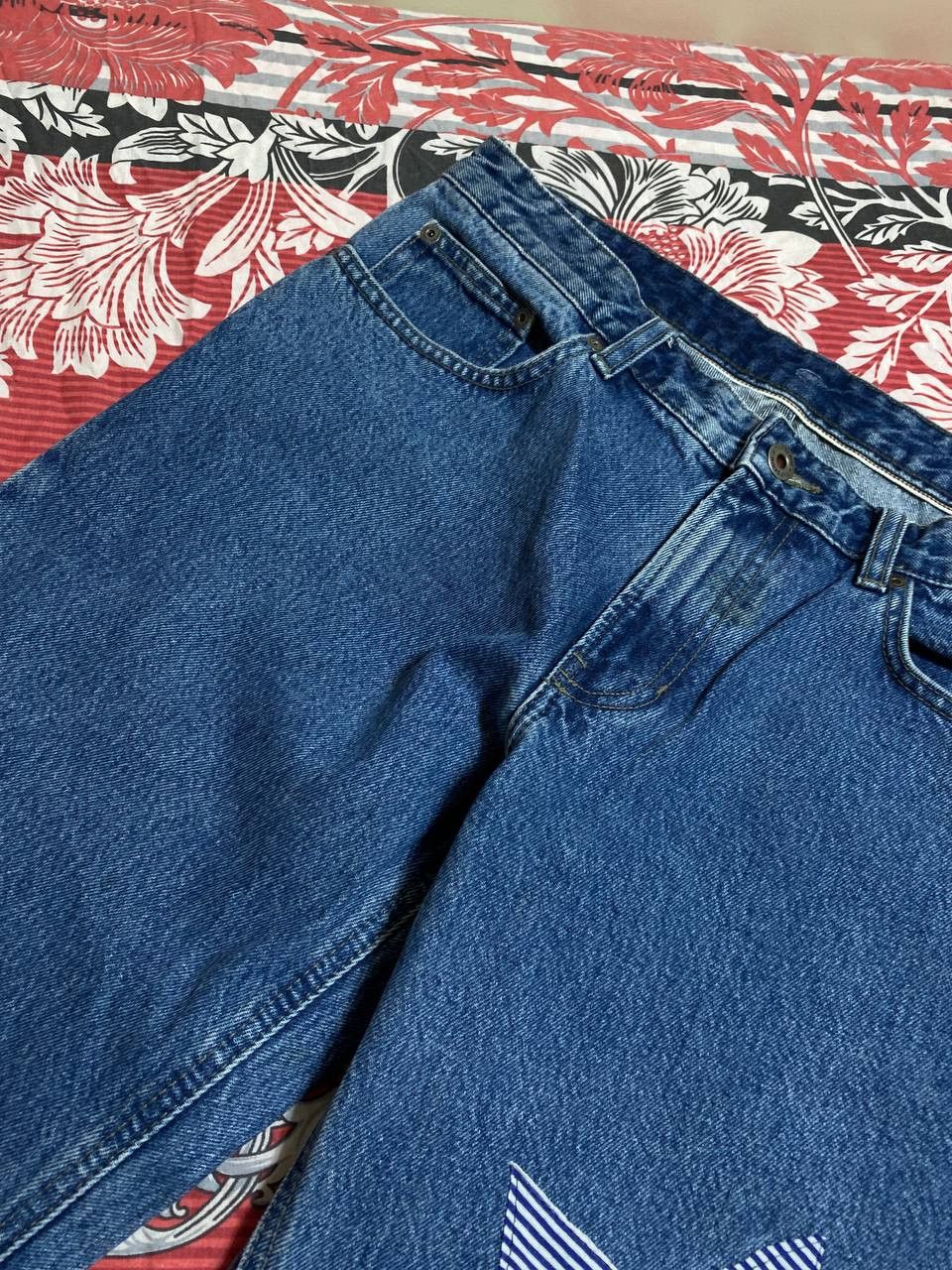 Japanese Brand Distressed Dirty Patchwork Flared Denim Jeans Crush Faded Size US 32 / EU 48 - 17 Thumbnail