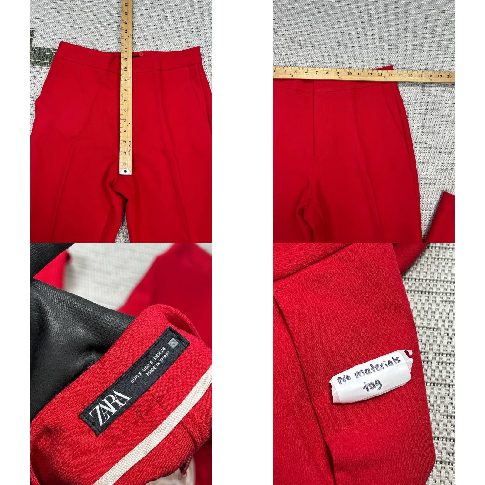Zara Zara Dress Pants Womens Small Red High Rise Bootcut Pants Dress Pants Red Women's S Bootcut High Rise Zara Size 28" / US 6 / IT 42 - 8 Thumbnail