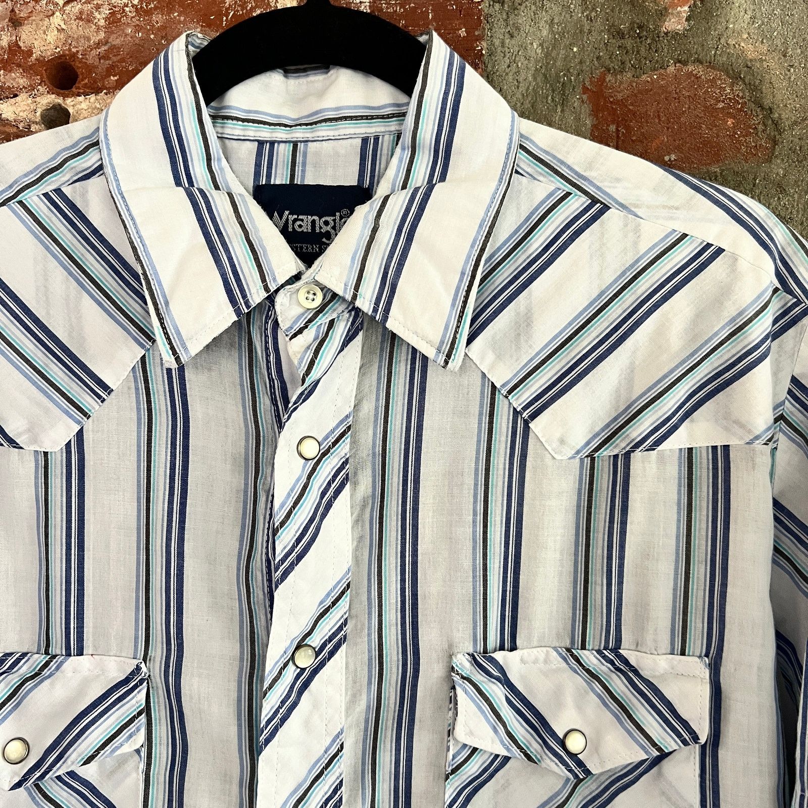 Wrangler VTG Wrangler Men's SS Western Pearl Snap Shirt L 23x29 Size US L / EU 52-54 / 3 - 1 Thumbnail