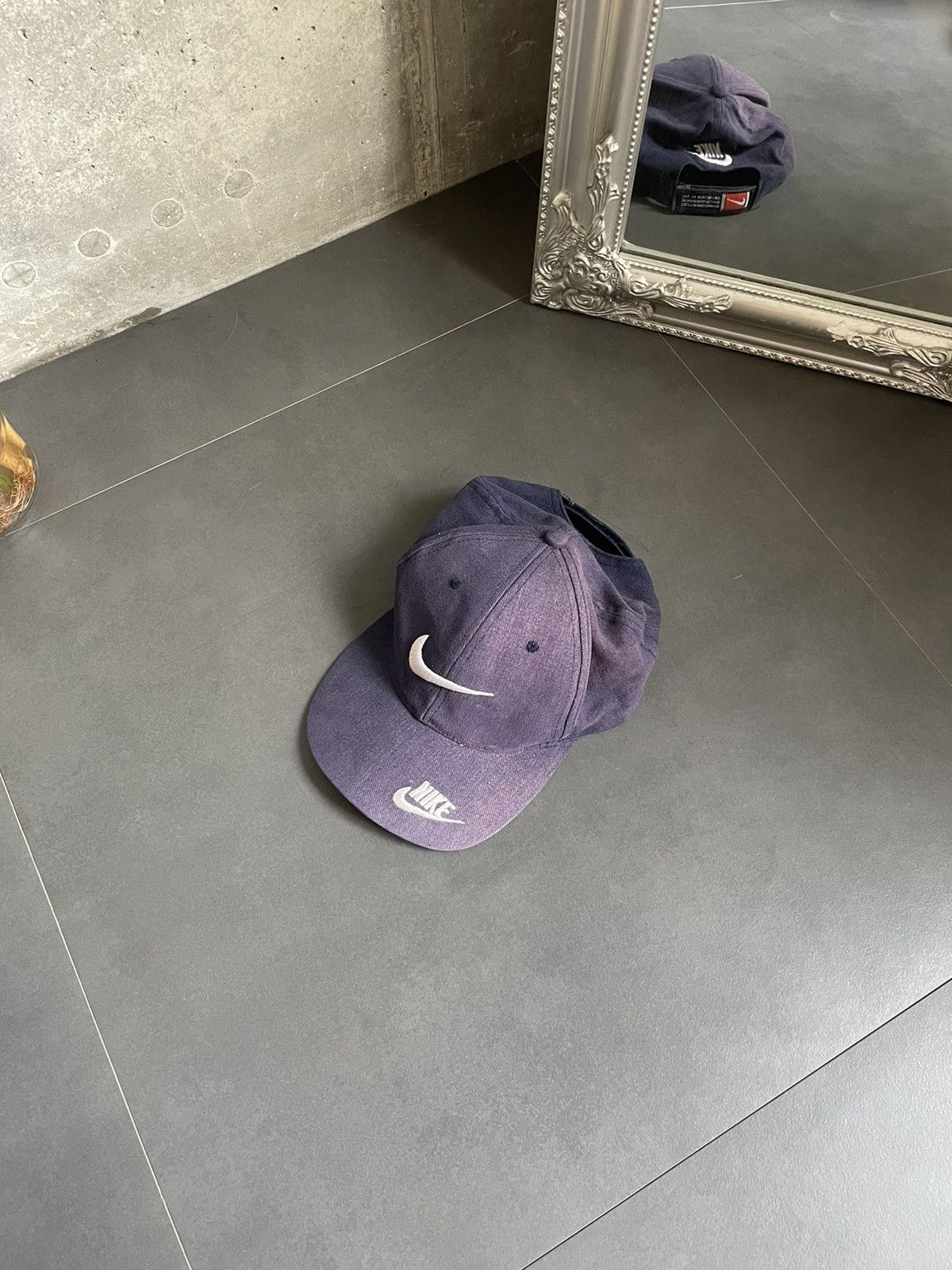 Nike × Vintage Vintage Nike Cap Made In Usa Sunfaded Swoosh Red Tab Y2k Size ONE SIZE - 1 Thumbnail