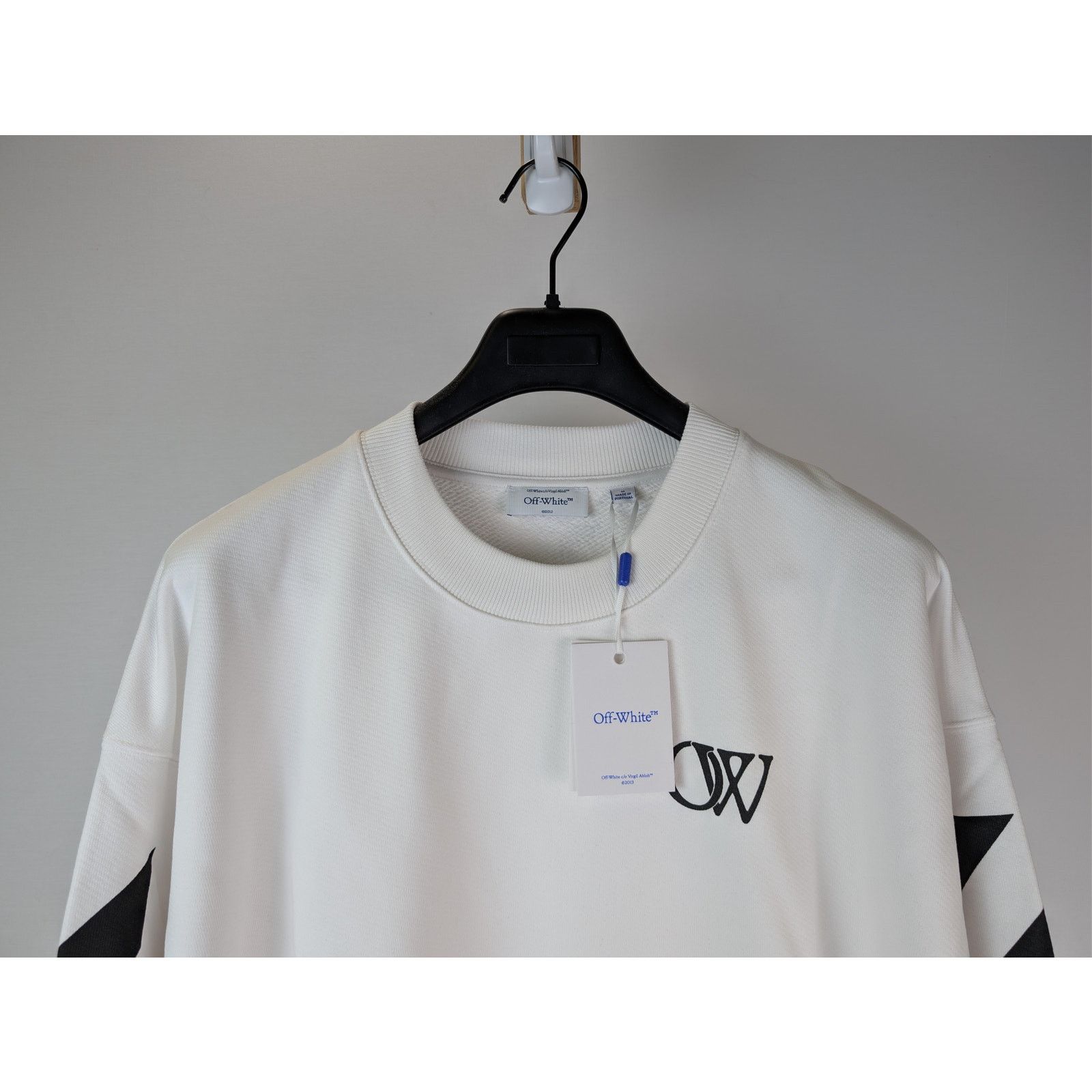 Off-White o1rshd1 Diag Skate Crewneck Sweatshirt in White / Black Size US L / EU 52-54 / 3 - 3 Thumbnail