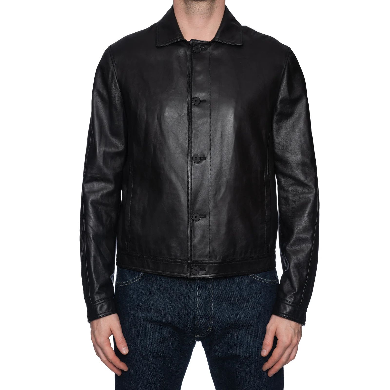 Bottega Veneta BOTTEGA VENETA Black Sheepskin Leather Blouson Jacket Size US M / EU 48-50 / 2 - 1 Thumbnail
