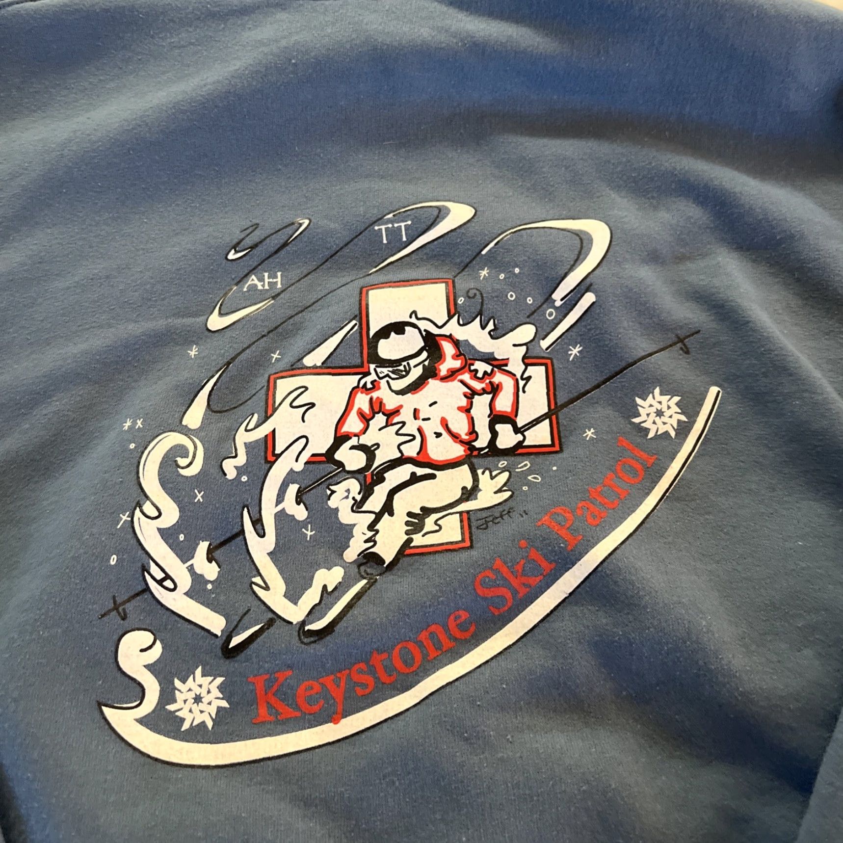 Gildan Keystone Ski Patrol Hoodie Sweatshirt Men’s Large Blue Pocket Graphics Dbl Side Size US L / EU 52-54 / 3 - 3 Thumbnail