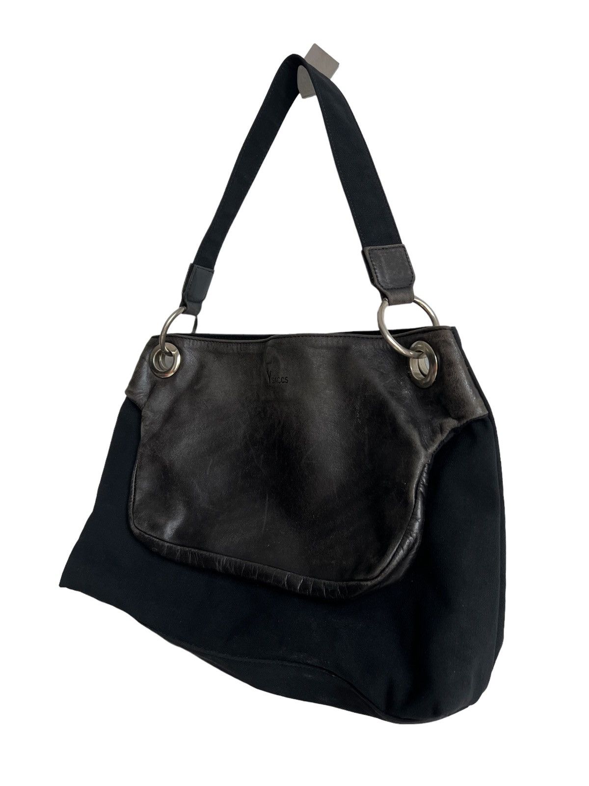 Yohji Yamamoto OG Yohji Yamamoto Y'saccs Hybrid Leather Nylon Tactical Bag Size ONE SIZE - 4 Thumbnail