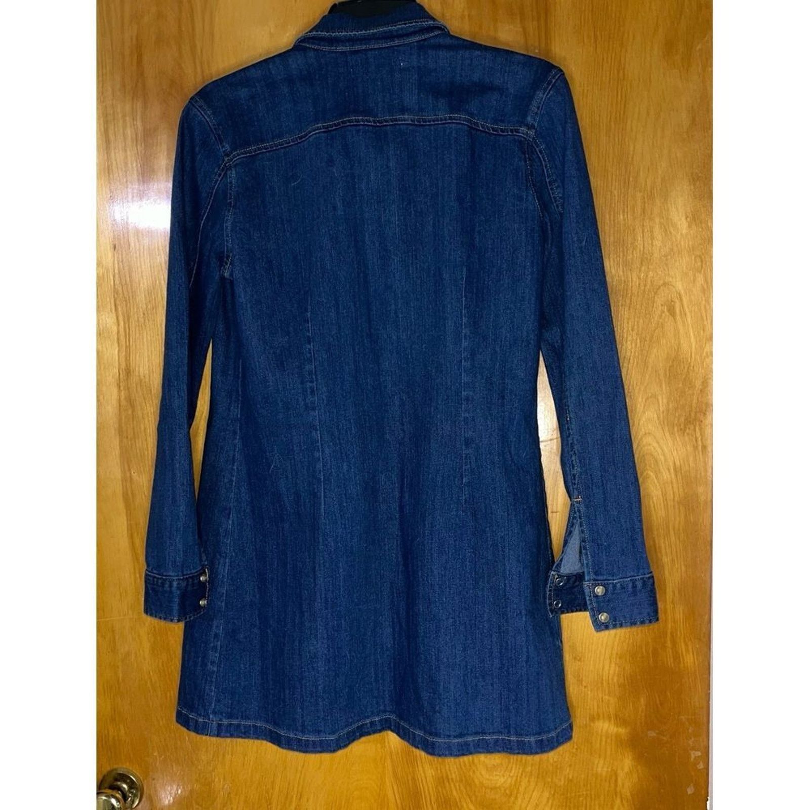 Kylie Jenner Kendall & Kylie Dark Wash Denim Long Sleeve Dress Size S Size S / US 4 / IT 40 - 5 Thumbnail