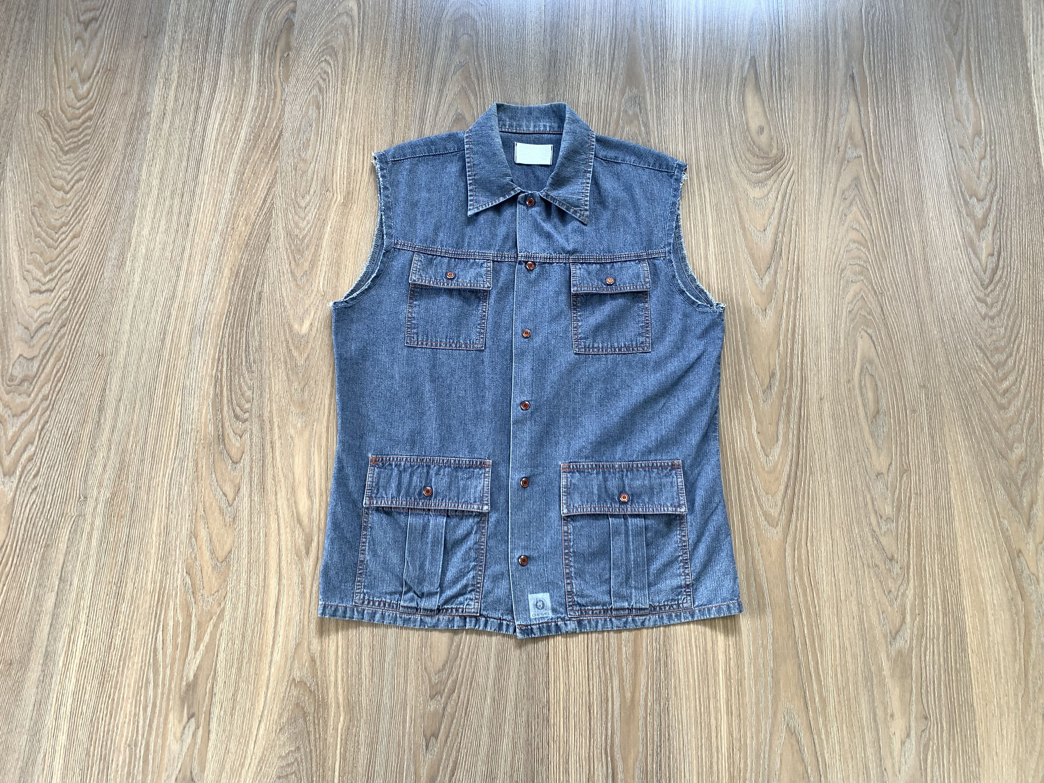 Denime Vintage Diesel Denim Sleeveless Multi Pocket Shirt Size L / US 10 / IT 46 - 11 Thumbnail