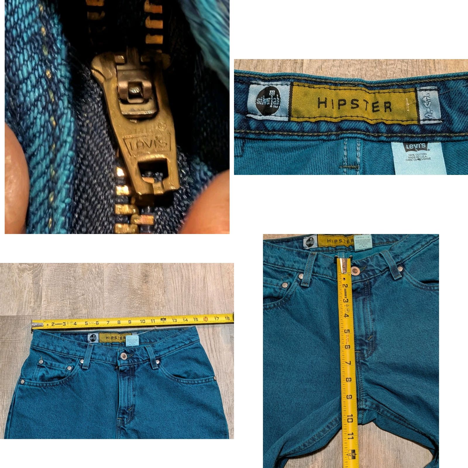 Vintage VINTAGE Levi's SilverTab Hipster Jeans 9 Jr. M (30x32) Dyed Blue Denim 100% Cotton Regular Straight Womens 5-Pocket USA Made 90s Hipster Size 30" / US 8 / IT 44 - 8 Thumbnail