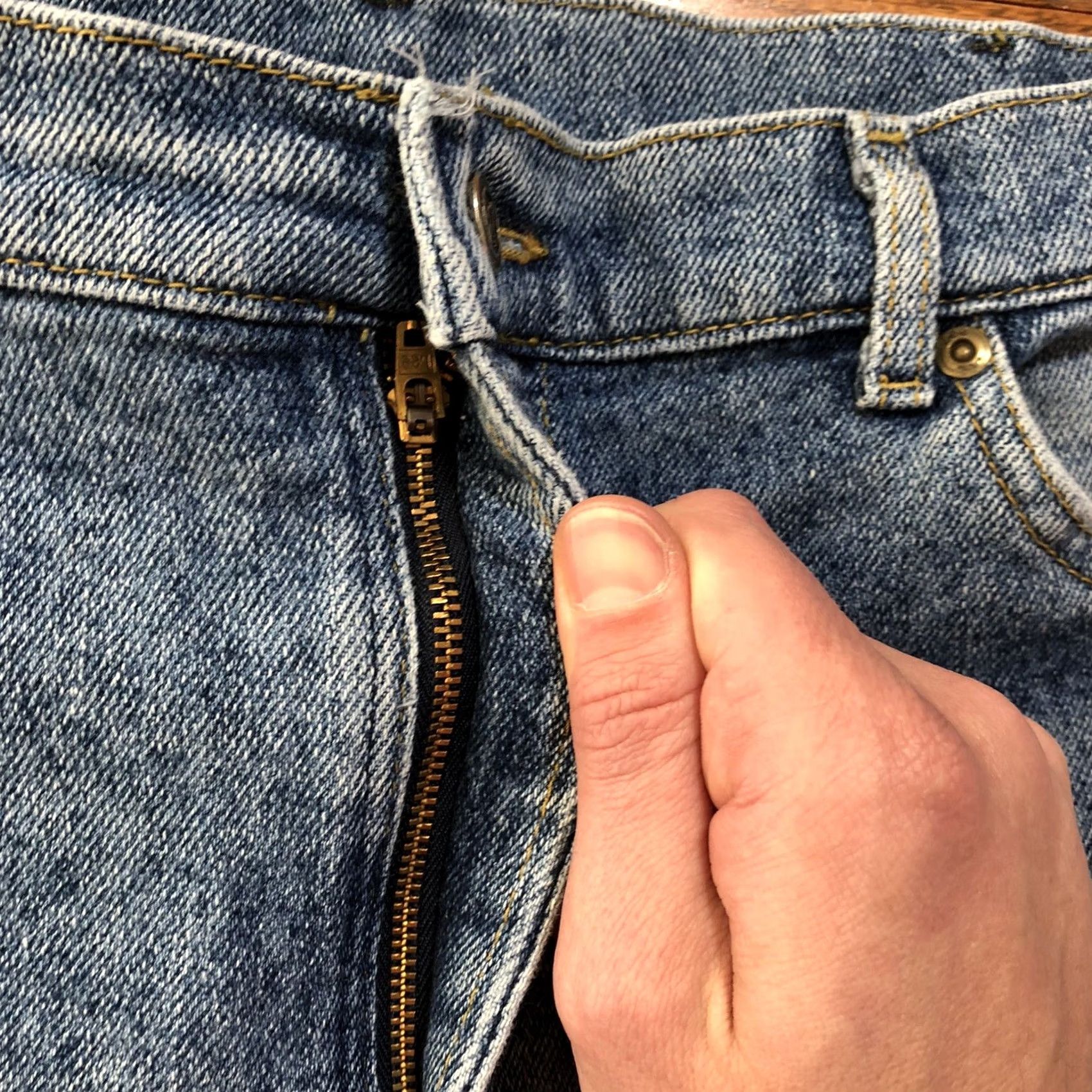 Lee VINTAGE Lee Denim Jeans Mens 37x33 High Rise Straight Western Cowboy 5-Pocket Blue Denim USA 80s 90s Mens Size US 37 - 5 Thumbnail