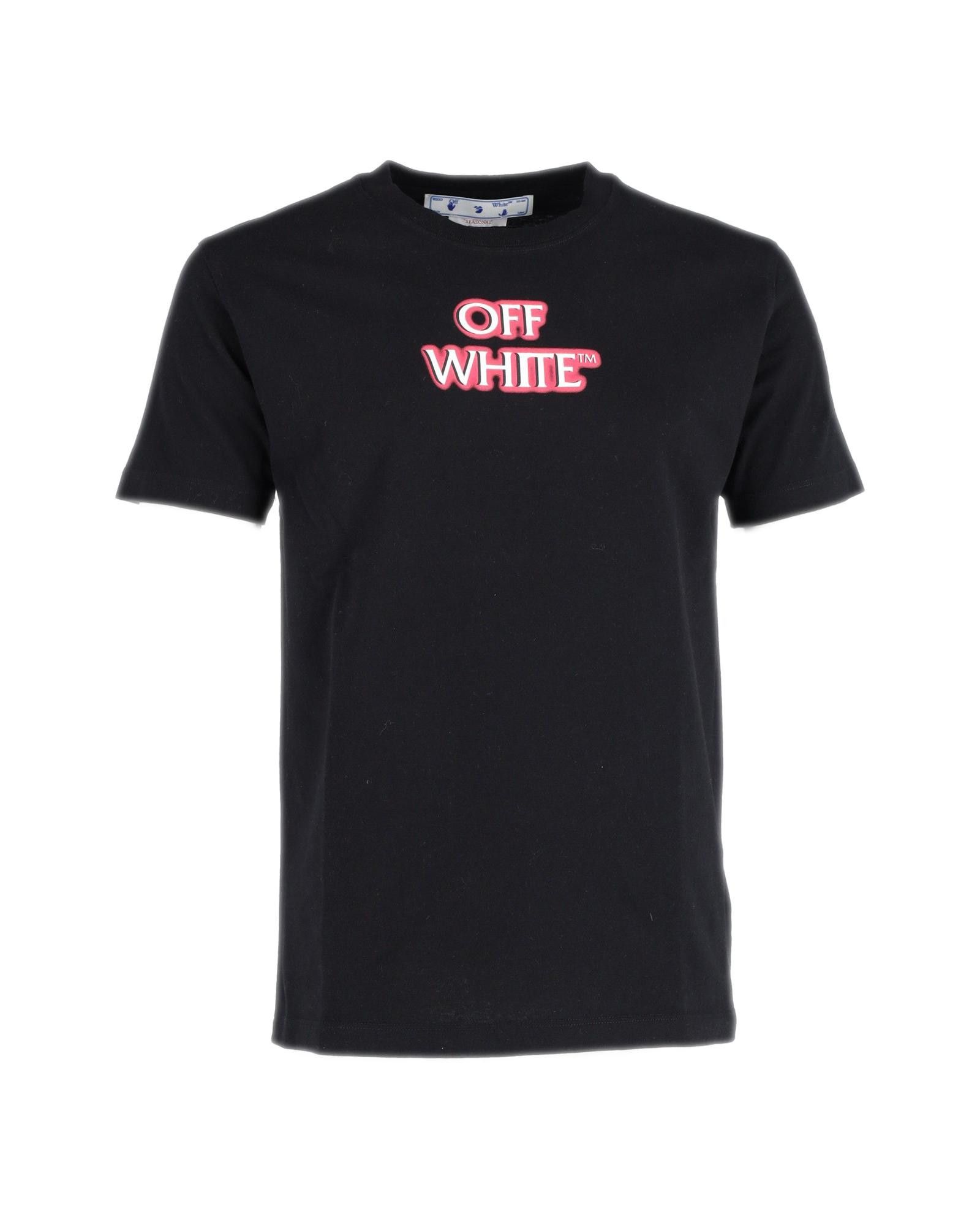 image of Off White Emotionally Available Black Cotton T-Shirt, Men's (Size Medium)
