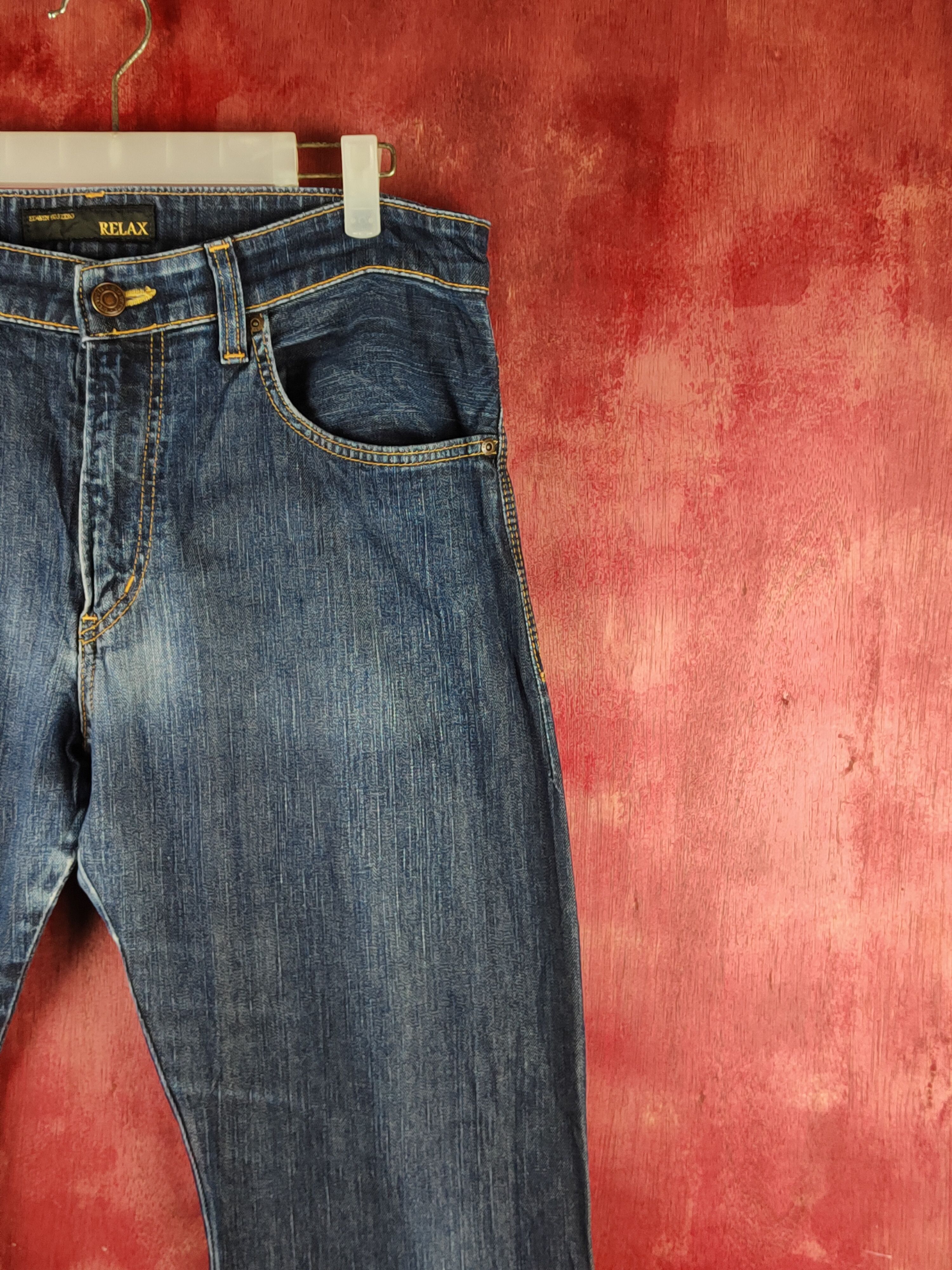 Edwin Edwin Dark Blue Distressed Ripped Jeans #S2336 Size US 34 / EU 50 - 5 Thumbnail