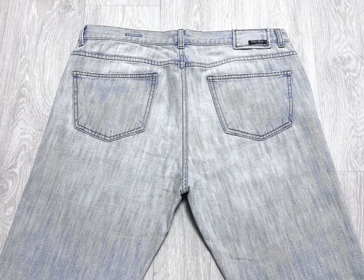 Miu Miu Vintage Archival Miu Miu Washed Blue Distressed Jeans Denim Size US 36 / EU 52 - 5 Thumbnail