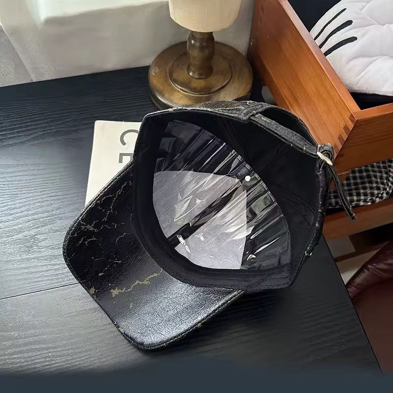 Other Gothic Punk PU Leather Baseball Cap Dog Ears Hat Size ONE SIZE - 2 Thumbnail