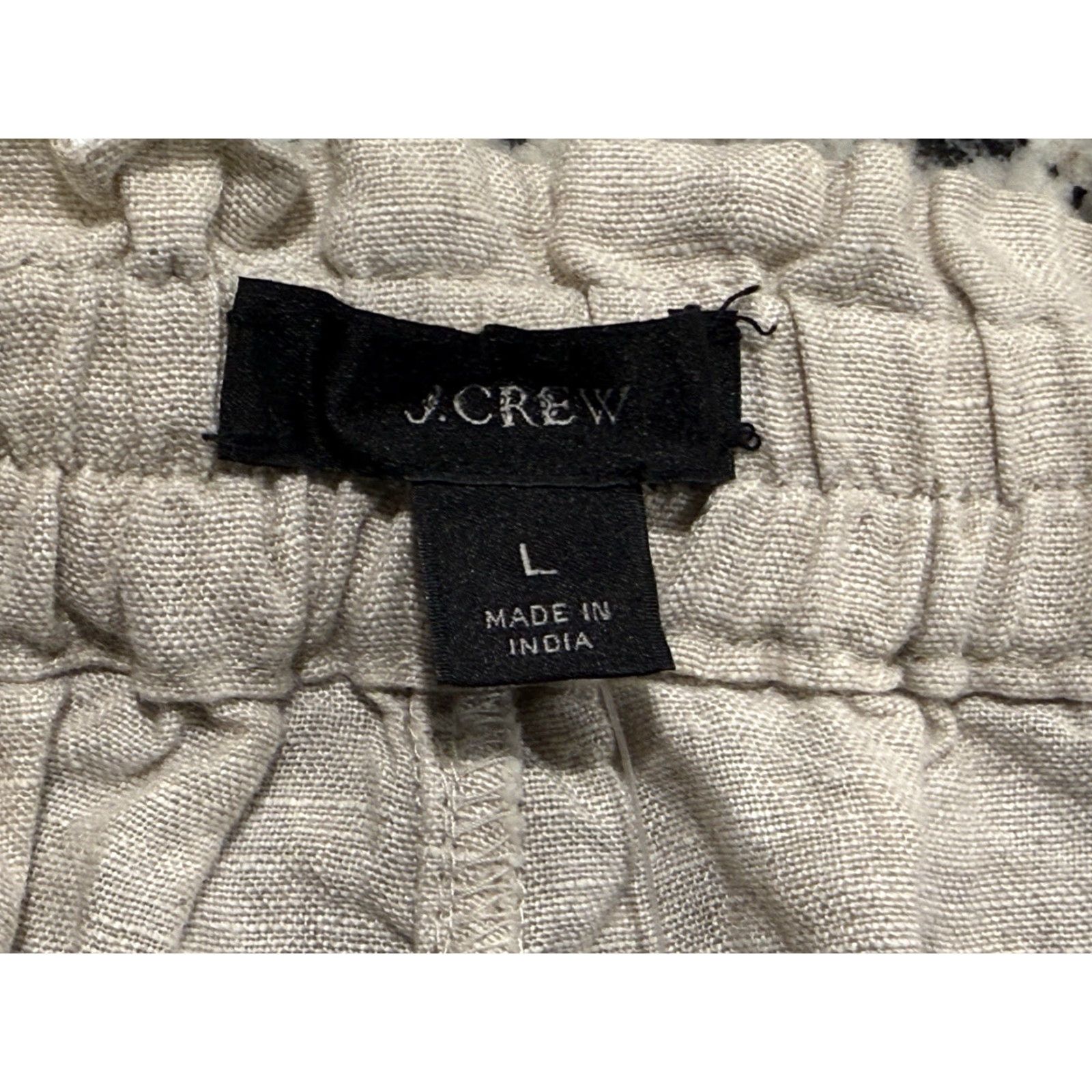 J.Crew J. Crew Pants Wide-Leg Cropped Linen Beige White Side Stripe L Womens casual Beach Bohemian Festival 90s Size 36" / US 14 / IT 50 - 7 Thumbnail