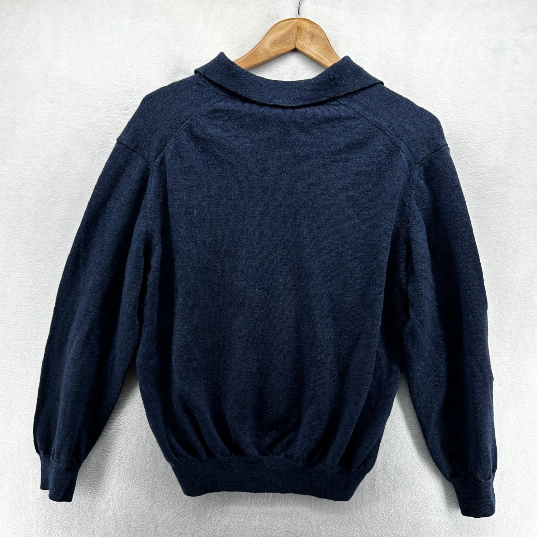 Vintage Toscano Pullover Sweater Blue Men's L Merino Wool Long Sleeve Collared Size US L / EU 52-54 / 3 - 2 Thumbnail