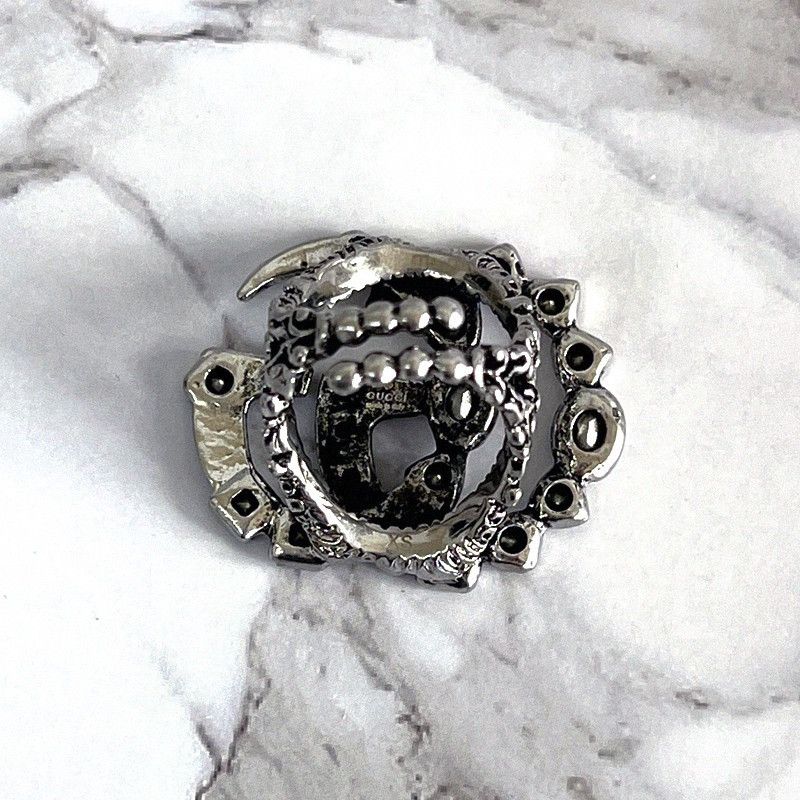 Gucci Gucci Mamont Crystal GG Doubling Ring Size ONE SIZE - 7 Thumbnail
