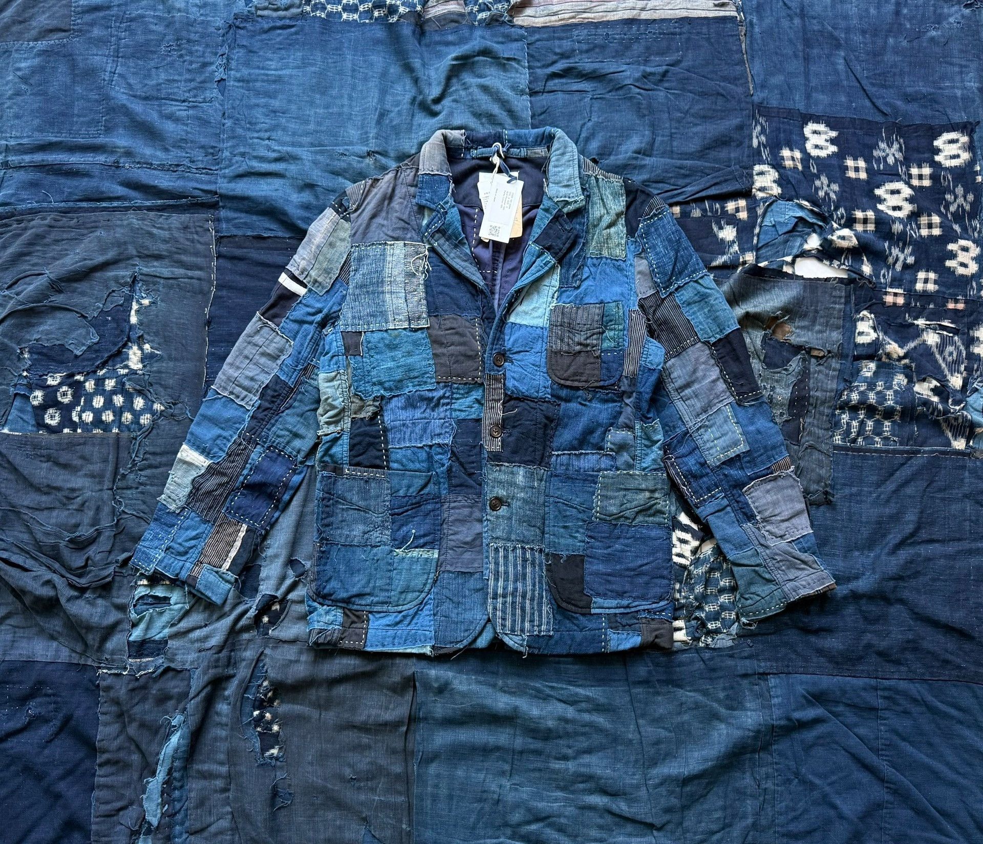 KUON Kuon 22AW Distressed Sashiko Patchwork Blazer Size US M / EU 48-50 / 2 - 1 Thumbnail