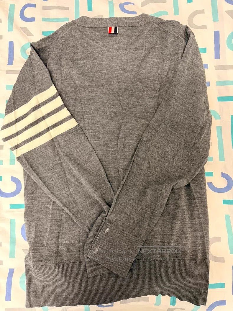 Thom Browne Thom Browne Classic Grey Wool Cardigan Size US XL / EU 56 / 4 - 5 Thumbnail