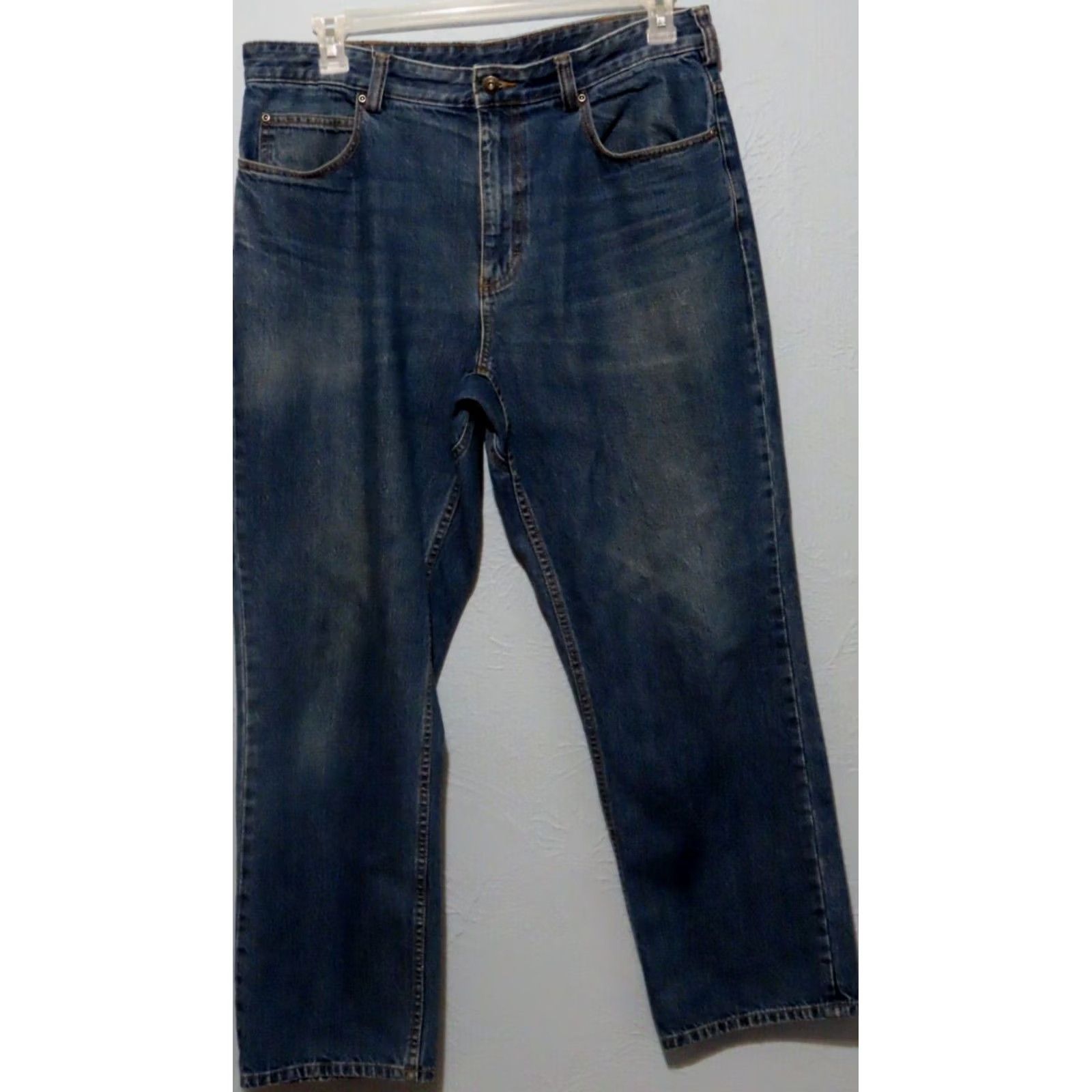 Vintage Duluth Men's 36x30 Jeans 5-Pocket Straight Zip Blue Denim Cotton Blend Relaxed Regular Inseam 30 Retro? (omit) Size US 36 / EU 52 - 2 Thumbnail