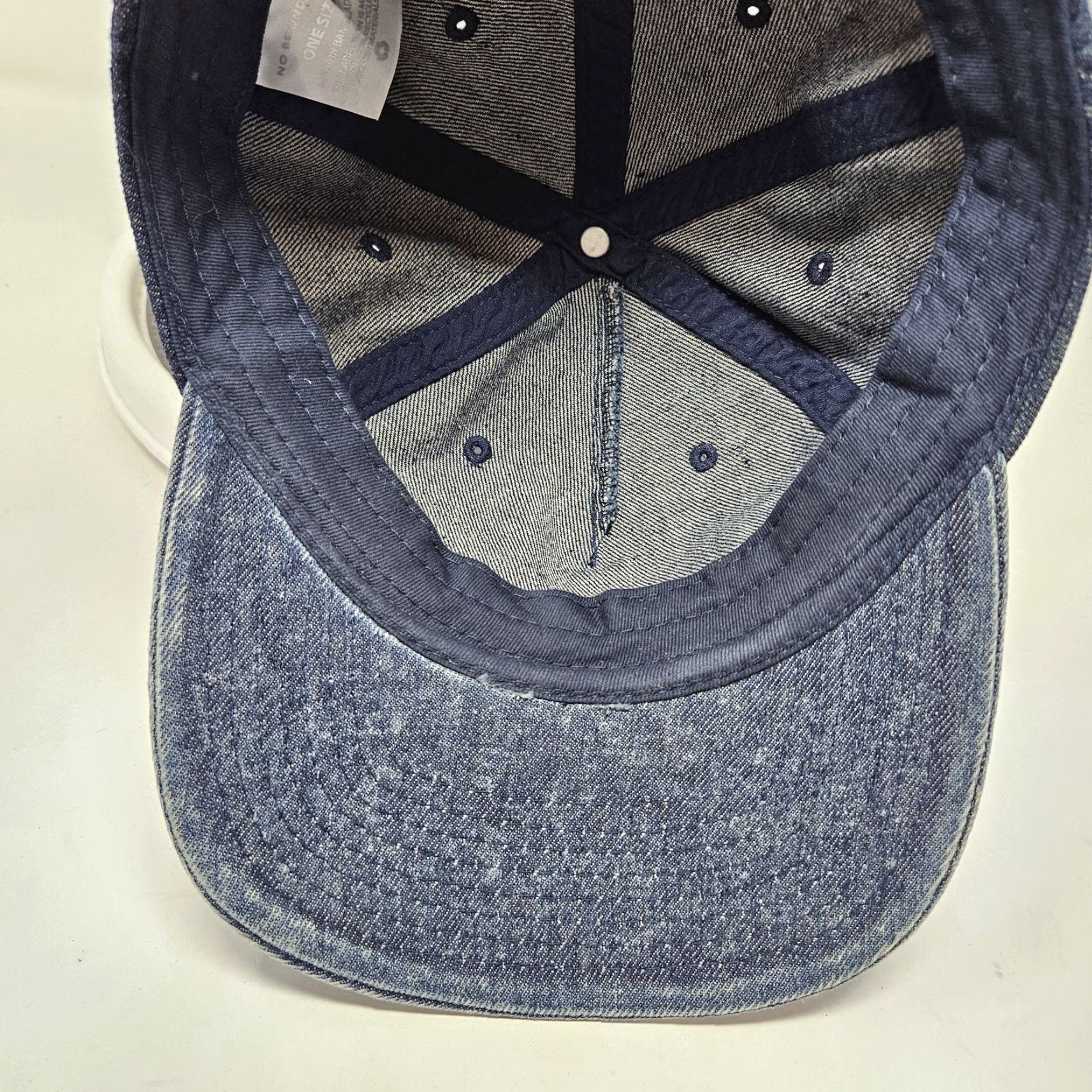 Vintage No Boundaries Hat Cap Snap Back Denim Blue Casual Mens One Size Adjustable Printed Solid Baseball Cap Size ONE SIZE - 6 Thumbnail