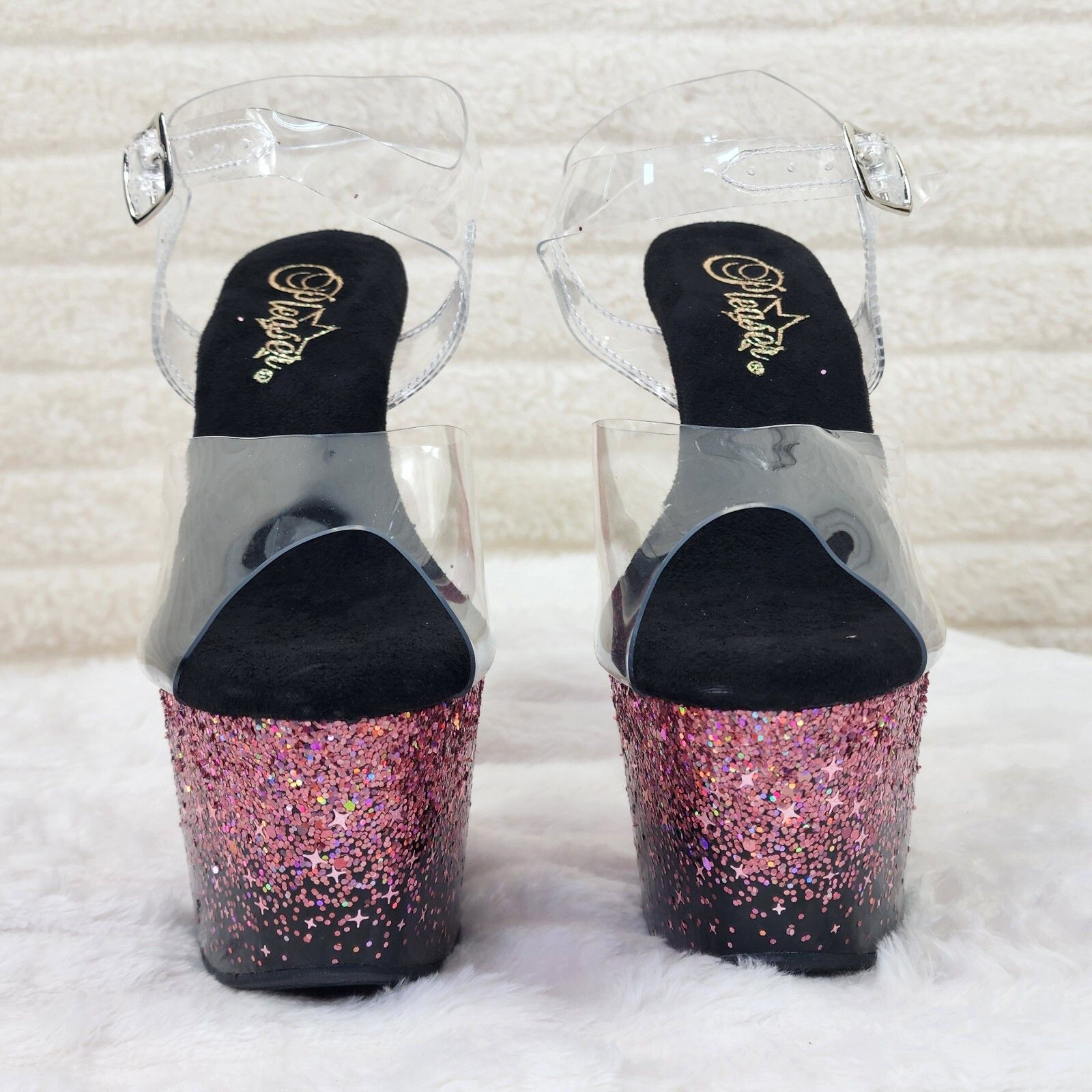 Other Adore 708SS Pink Hologram Ombre Platform Shoes Sandals 7" Hi Size US 7 / IT 37 - 5 Thumbnail