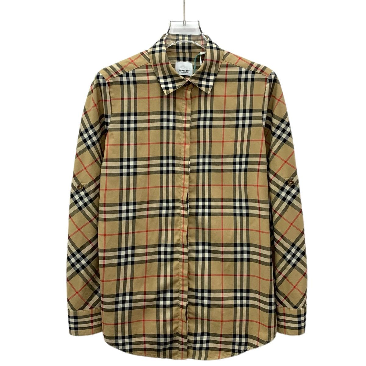 Burberry Burberry Brown Check Cotton Collared Long Sleeve Shirt K26WX Size S / US 4 / IT 40 - 1 Thumbnail