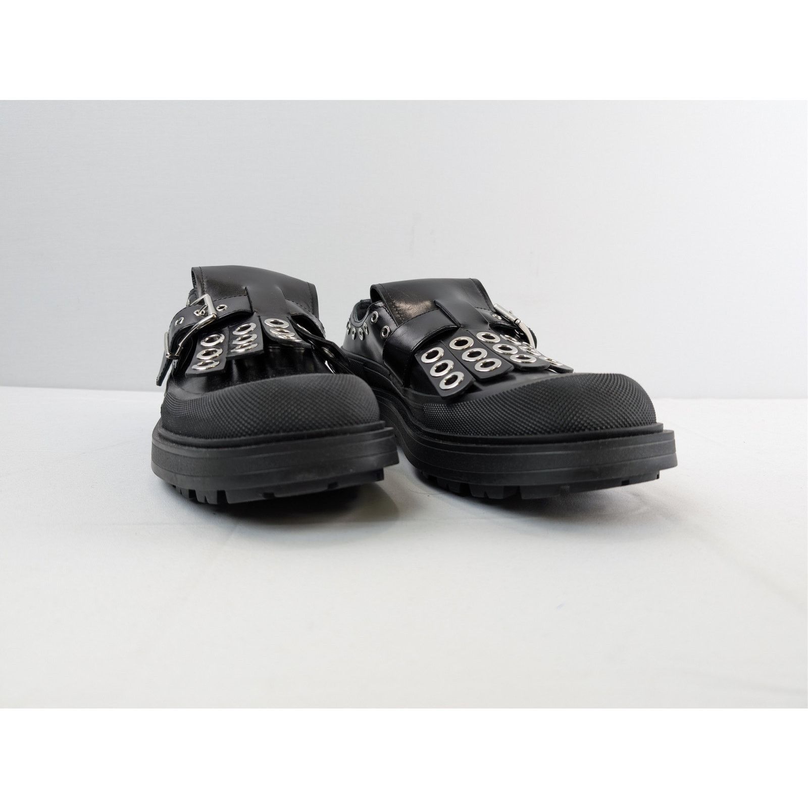 Alexander McQueen o1rshd1 Monk Strap Boxcar Hardware Shoe Tread Boots in Black Size US 11 / EU 44 - 5 Thumbnail
