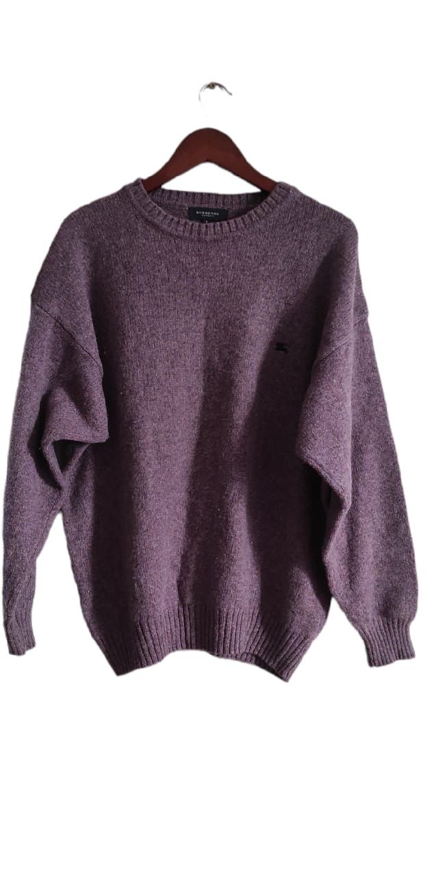 image of Burberry Purple Wool Crew Neck Men's Sweater Pullover Siz 7 (Size XL)