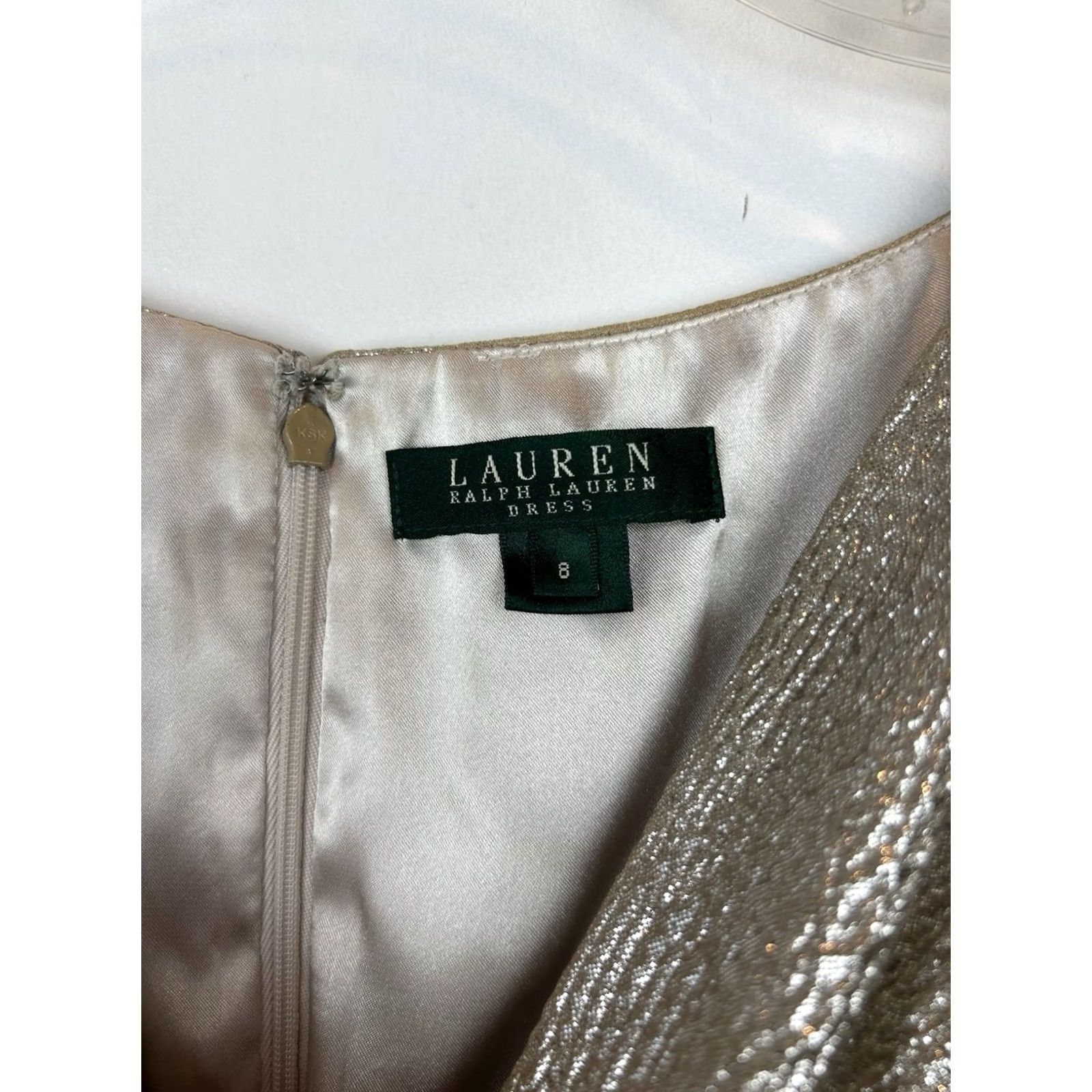 Ralph Lauren Ralph Lauren Cocktail Dress Womens 8 Metallic White Gold Event Holiday Size M / US 6-8 / IT 42-44 - 3 Thumbnail