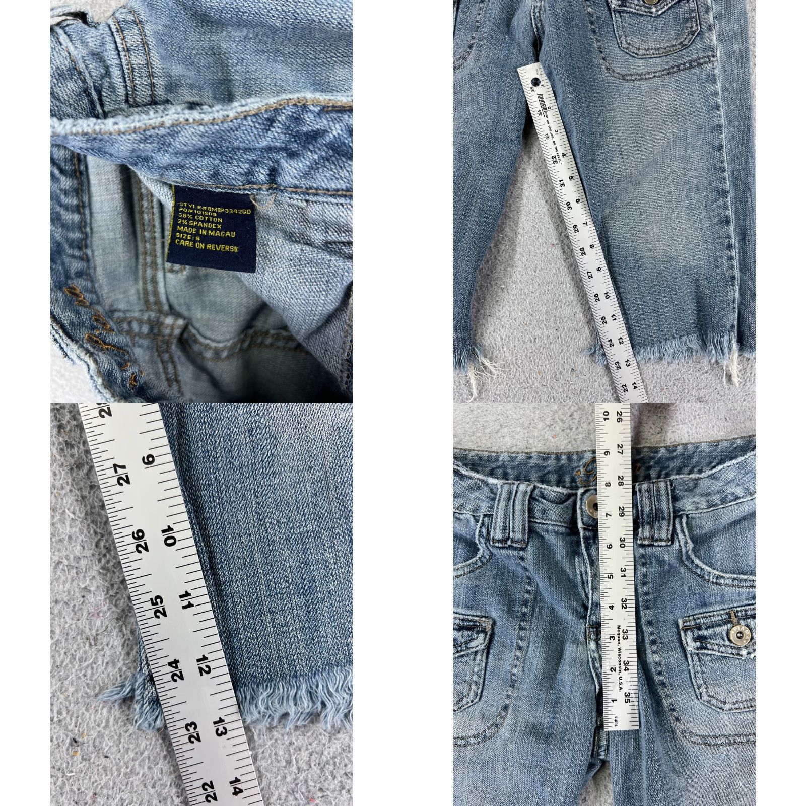 Vintage Piama Shorts Womens Denim 5 Blue Cargo Pocket Cut-Off 26x13 Cotton Blend Shirt Womens Casual/Party Cotton Blend 26 Inseam 13in 5 Rise Low Vintage No Size 27" / US 4 / IT 40 - 8 Thumbnail