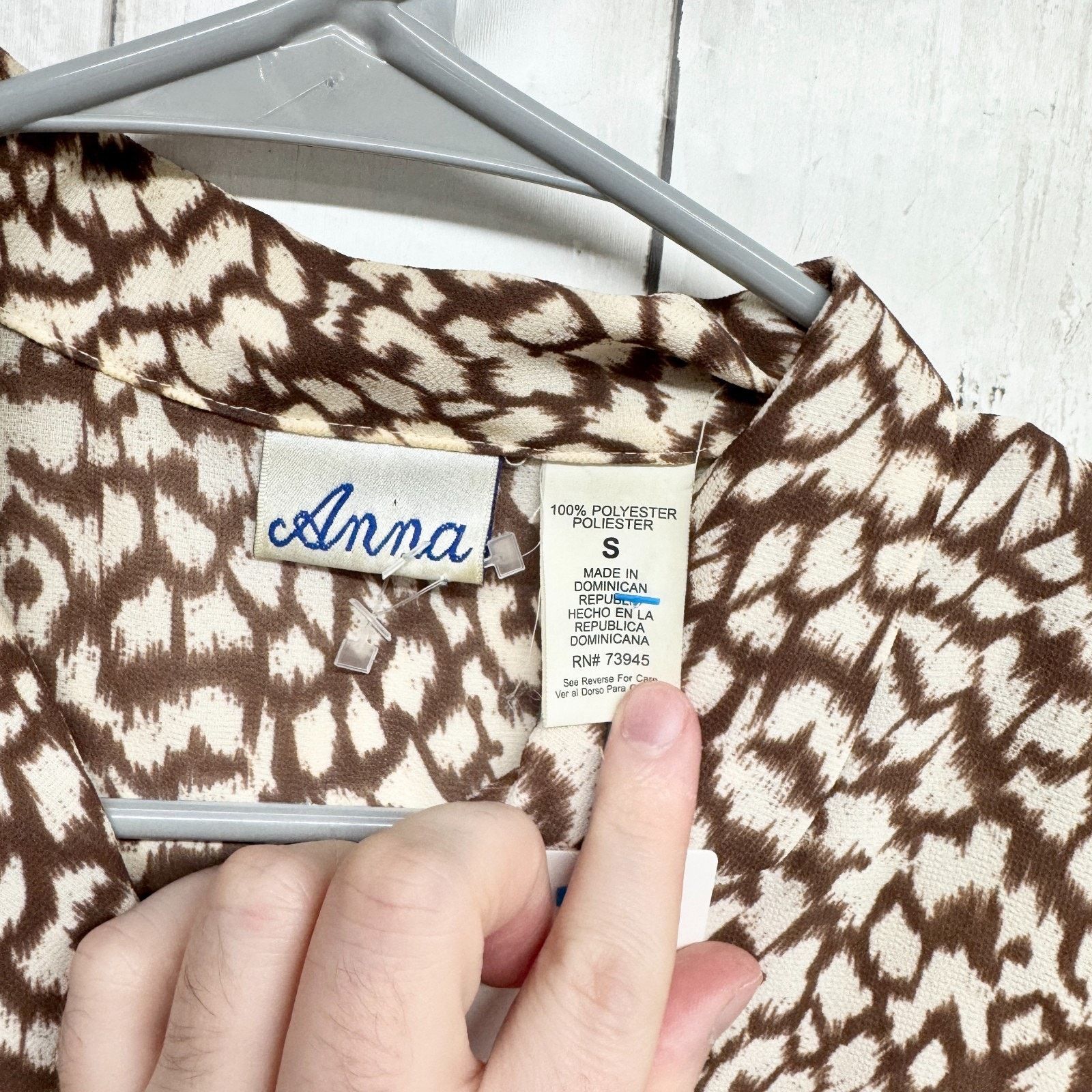 Vintage Vtg Anna Blouse Size Small Animal Button Front Short Sleeve Size S / US 4 / IT 40 - 2 Thumbnail
