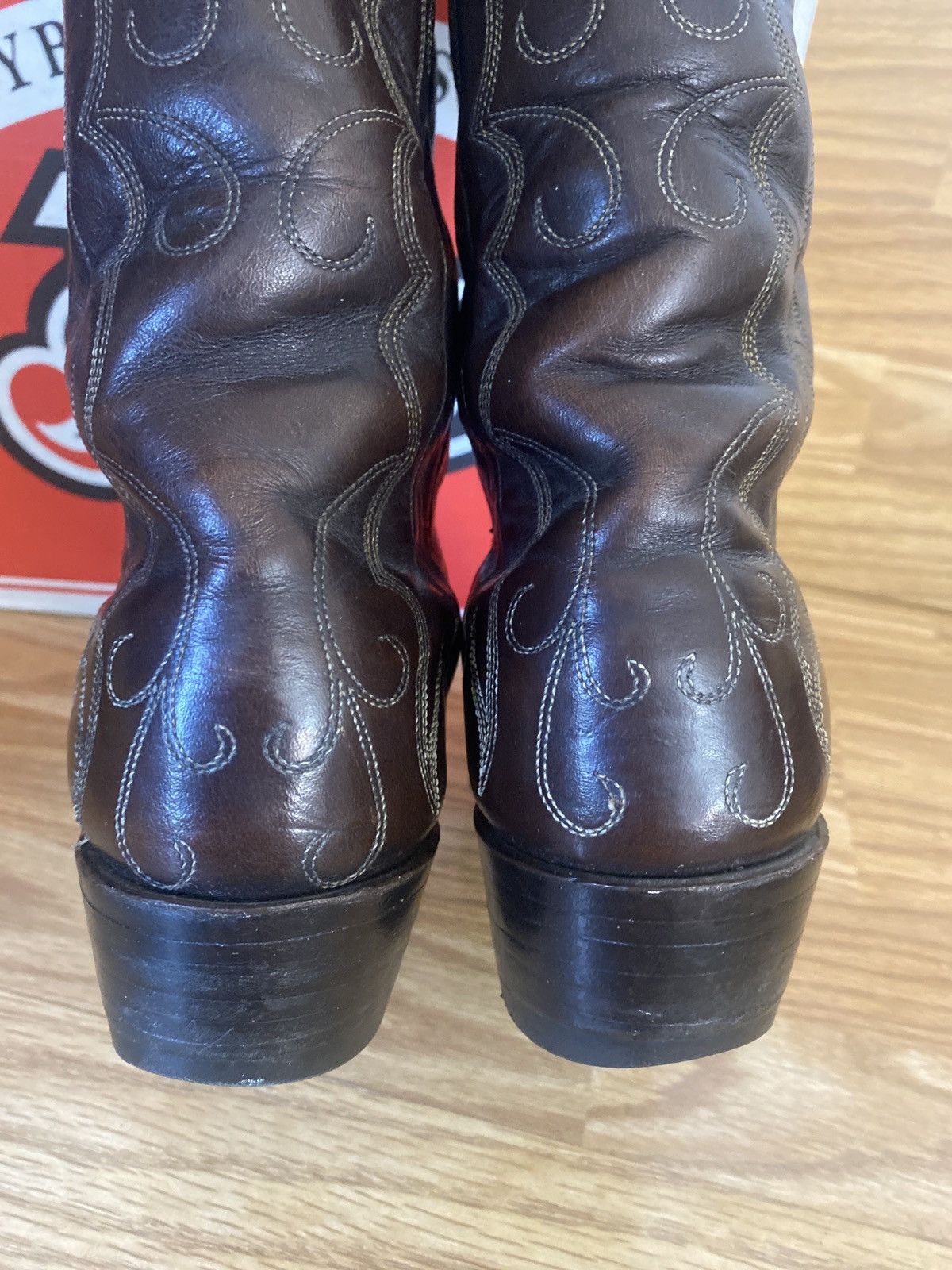 Justin Boots Justin 1979 Cowboy Boots Pre-Ban Brown Sea Turtle Print 9 B Size US 9 / EU 42 - 14 Thumbnail