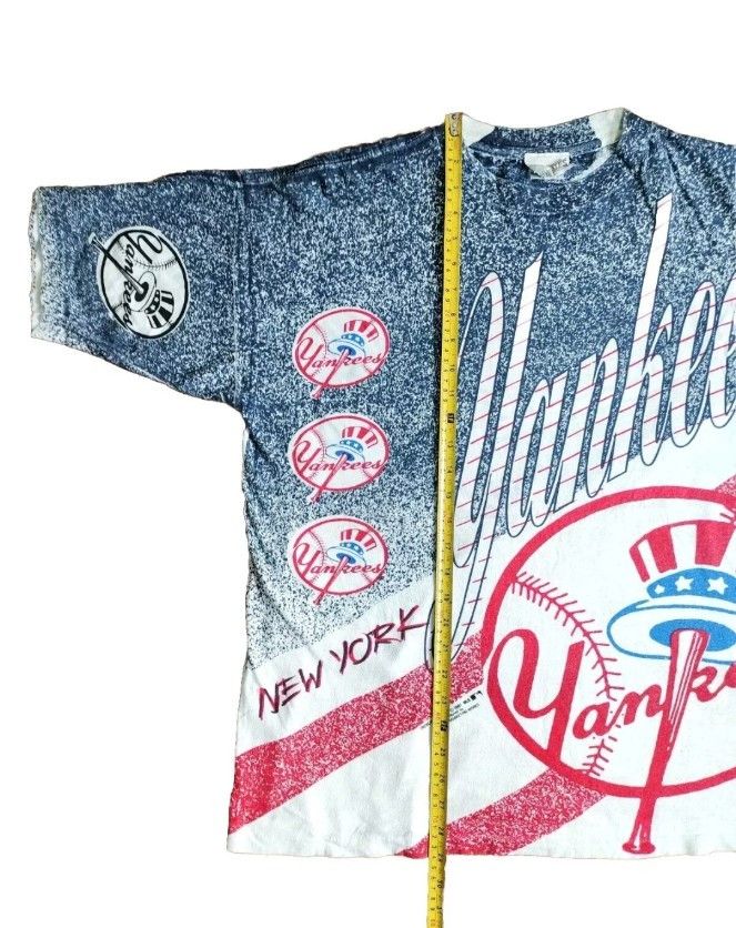 Rare Vintage New York Yankees All over print 1991 T-Shirt