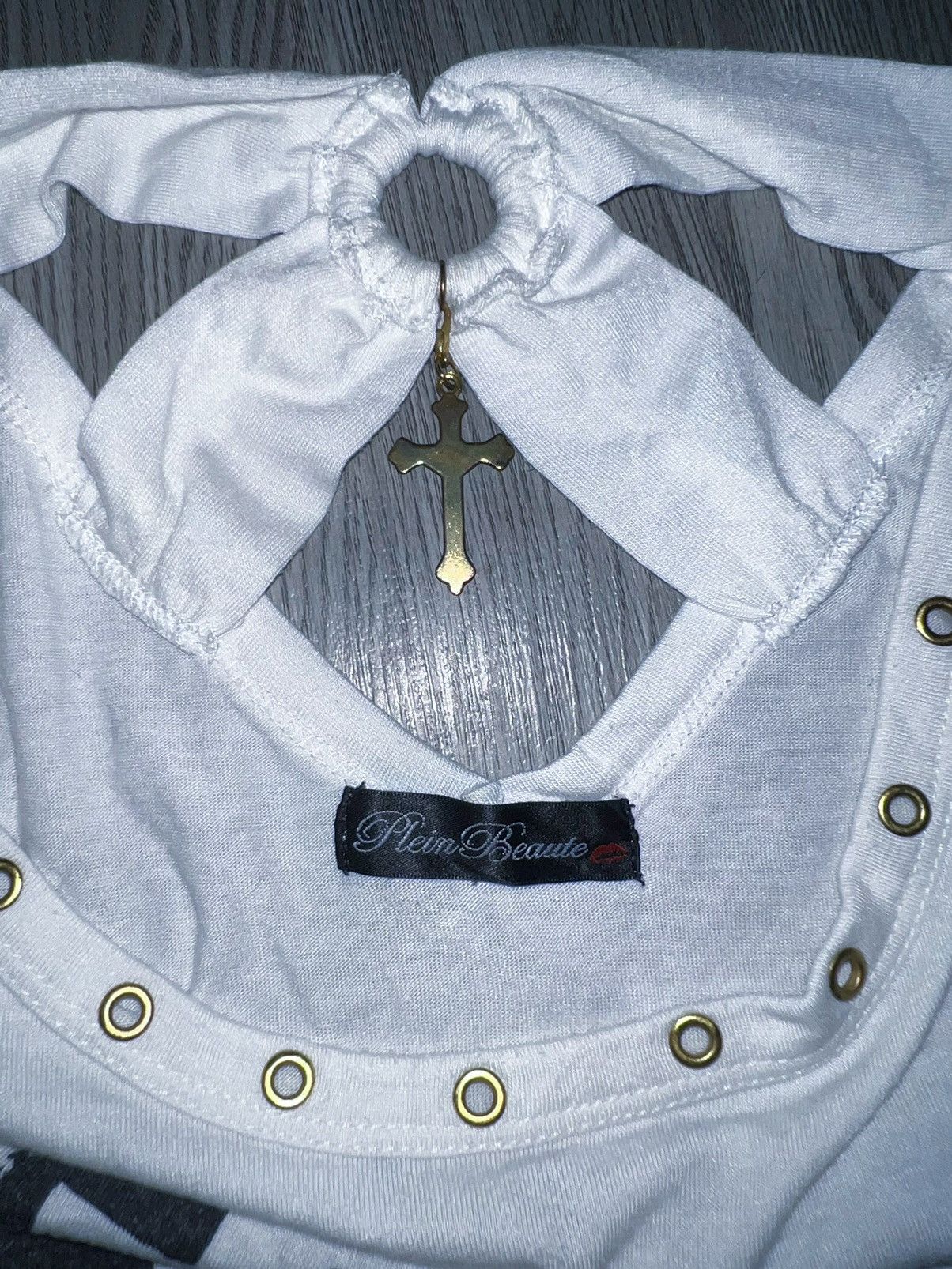 Japanese Brand PleinBeaute cross top Gyaru with charm ➕☠️ Size L / US 10 / IT 46 - 7 Thumbnail