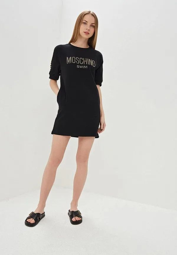 Moschino Moschino Swim Black Logo Dress Size M/S Size M / US 6-8 / IT 42-44 - 3 Thumbnail