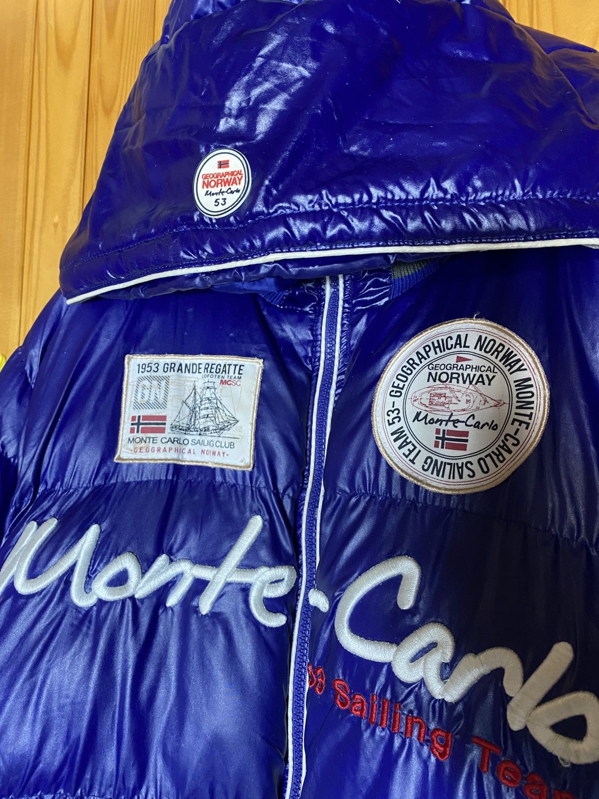 Napapijri Vintage Geographical Norway Royal Club Puffer Bombers Jacket Size US L / EU 52-54 / 3 - 6 Thumbnail