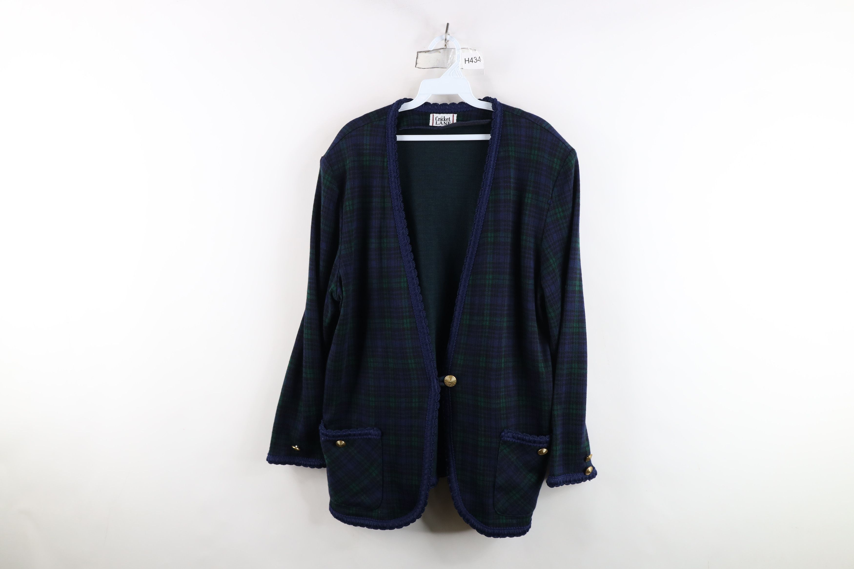 Vintage Vintage 90s Streetwear Blazer Cardigan Sweater Plaid USA Size XXL / US 16-18 / IT 52-54 - 1 Thumbnail