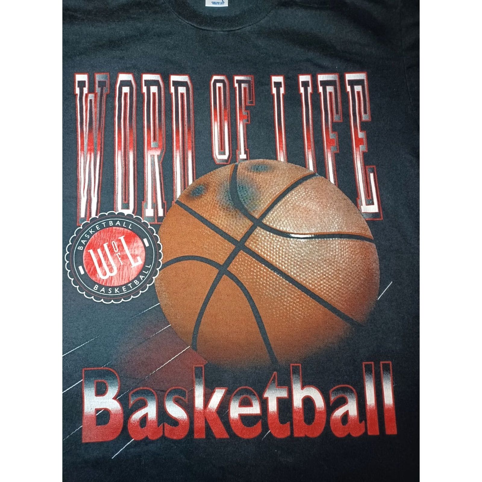 Velva Sheen VINTAGE velva sheen Word Of Life All Over Print AOP Tee Shirt Basketball 90s Large Mens White Short Sleeve Cotton Size US L / EU 52-54 / 3 - 2 Thumbnail